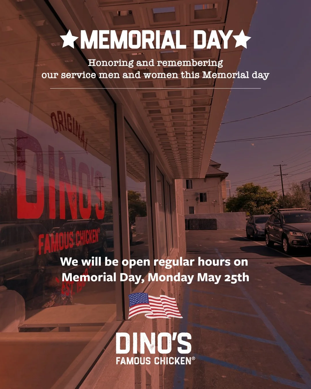 This Memorial Day, we honor and thank all the service men and women who have made the ultimate sacrifice. We are forever grateful for your service. 🙏

A friendly reminder, we will be open regular hours for Memorial Day on Monday from 7AM-10PM.  #Mem