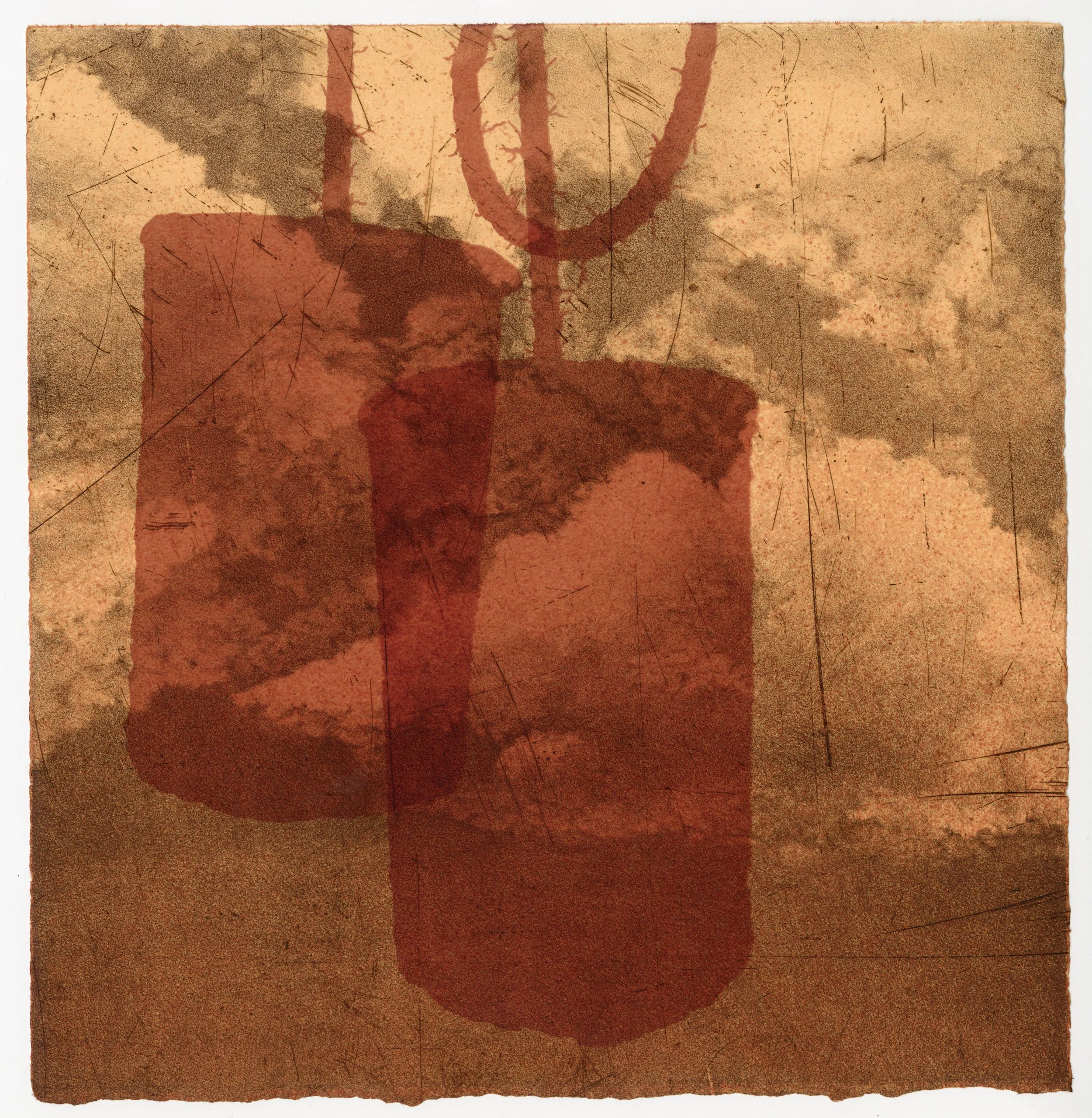 From the Red Cliff and the Mountain, 2022, lithography, screen print, intaglio