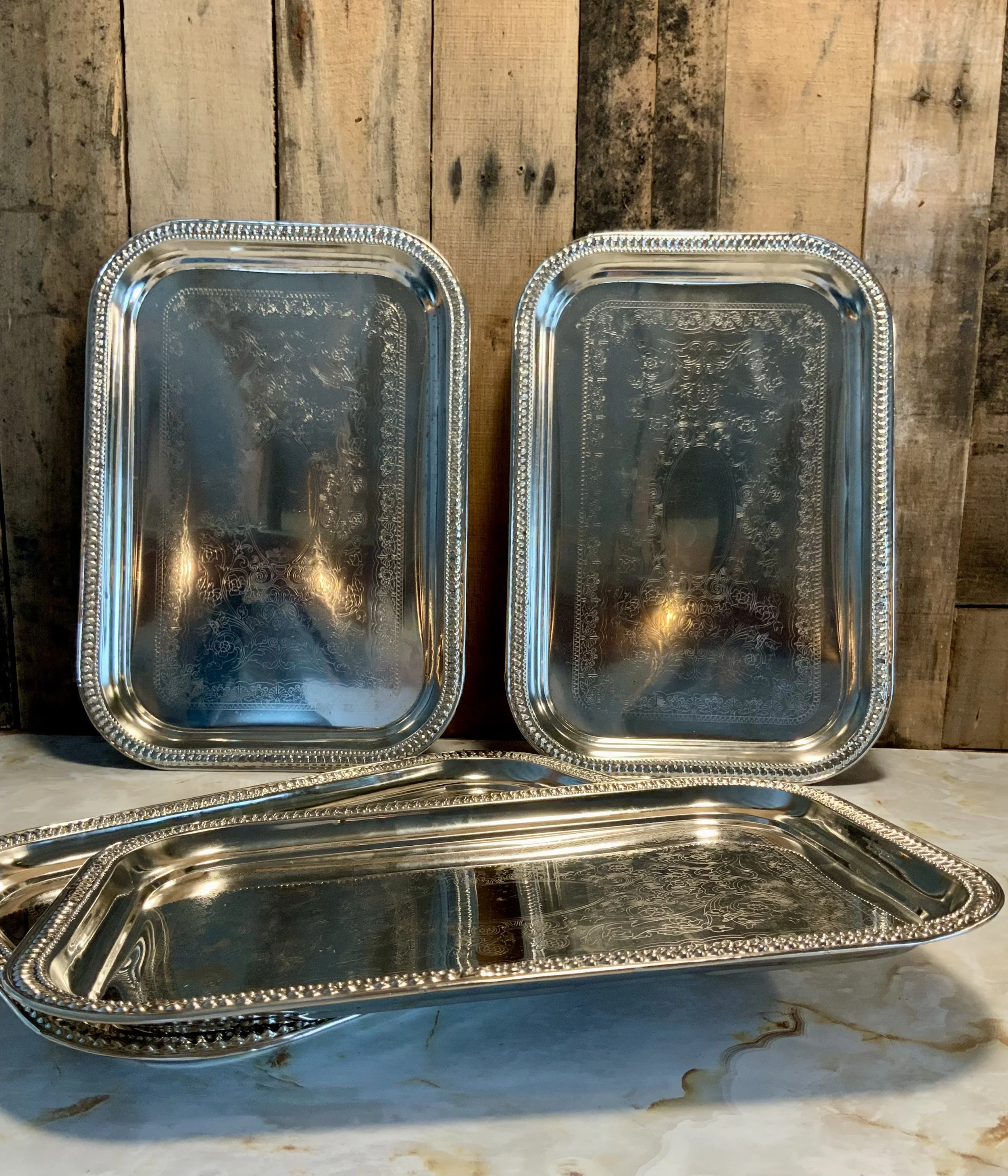 Rectangle Silver Trays