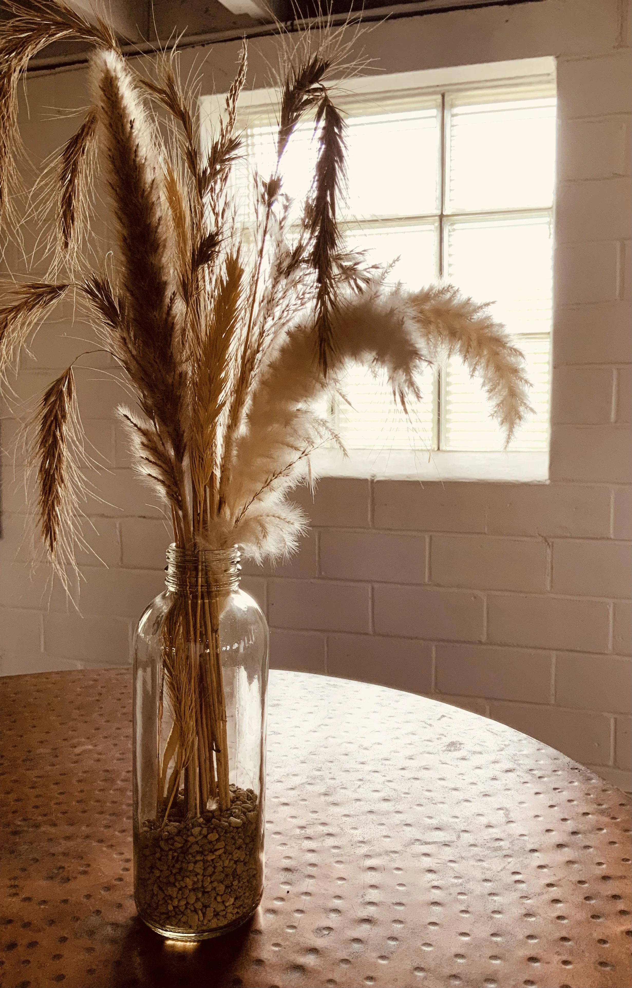 Tall Glass Jar: Pompas Grass.jpg