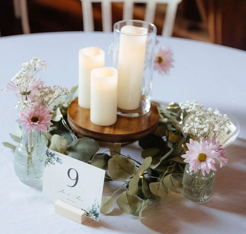 Wood Round Slab w/ Gold Legs X 5