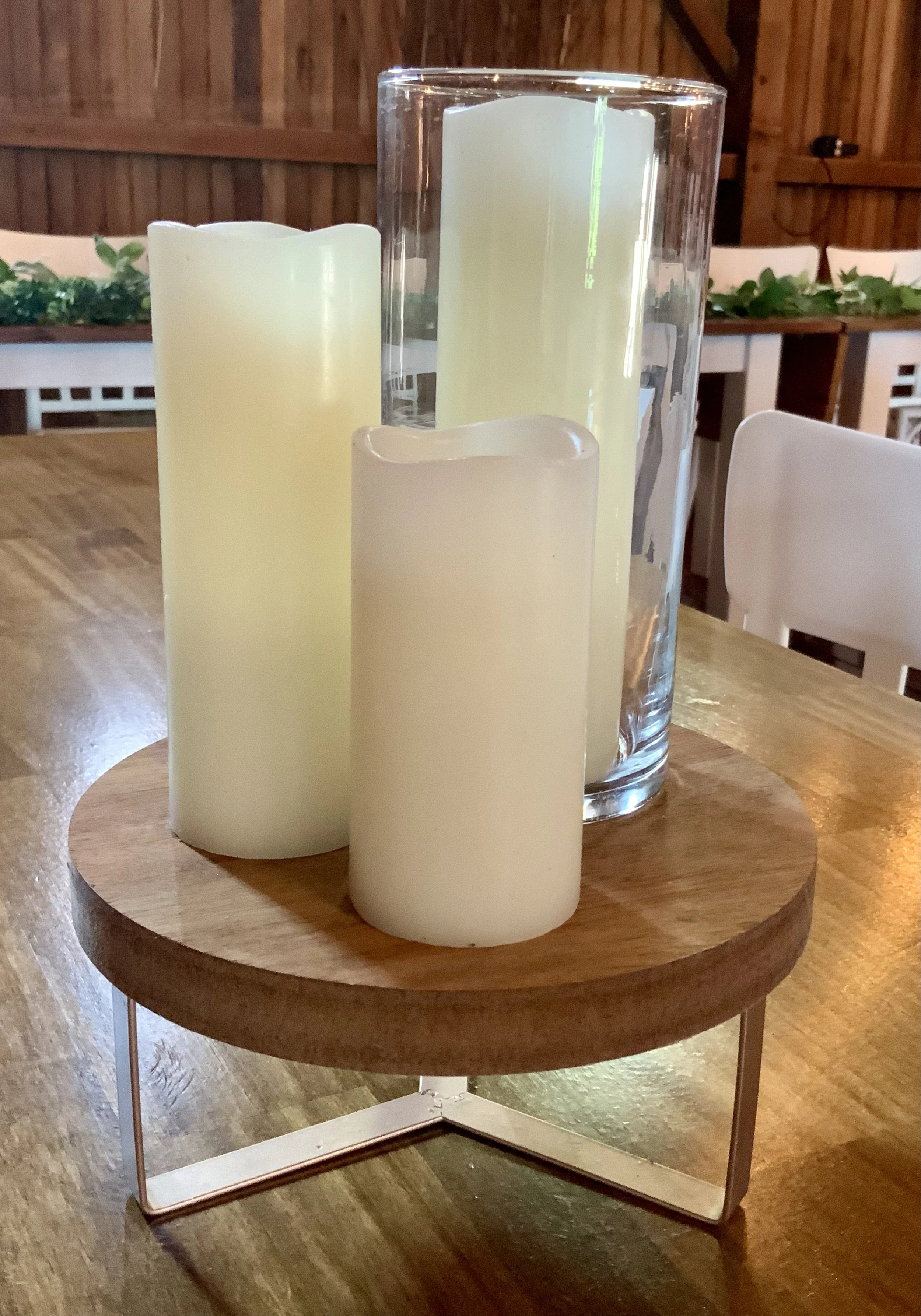 Wood Round Riser w: Gold Legs.jpg