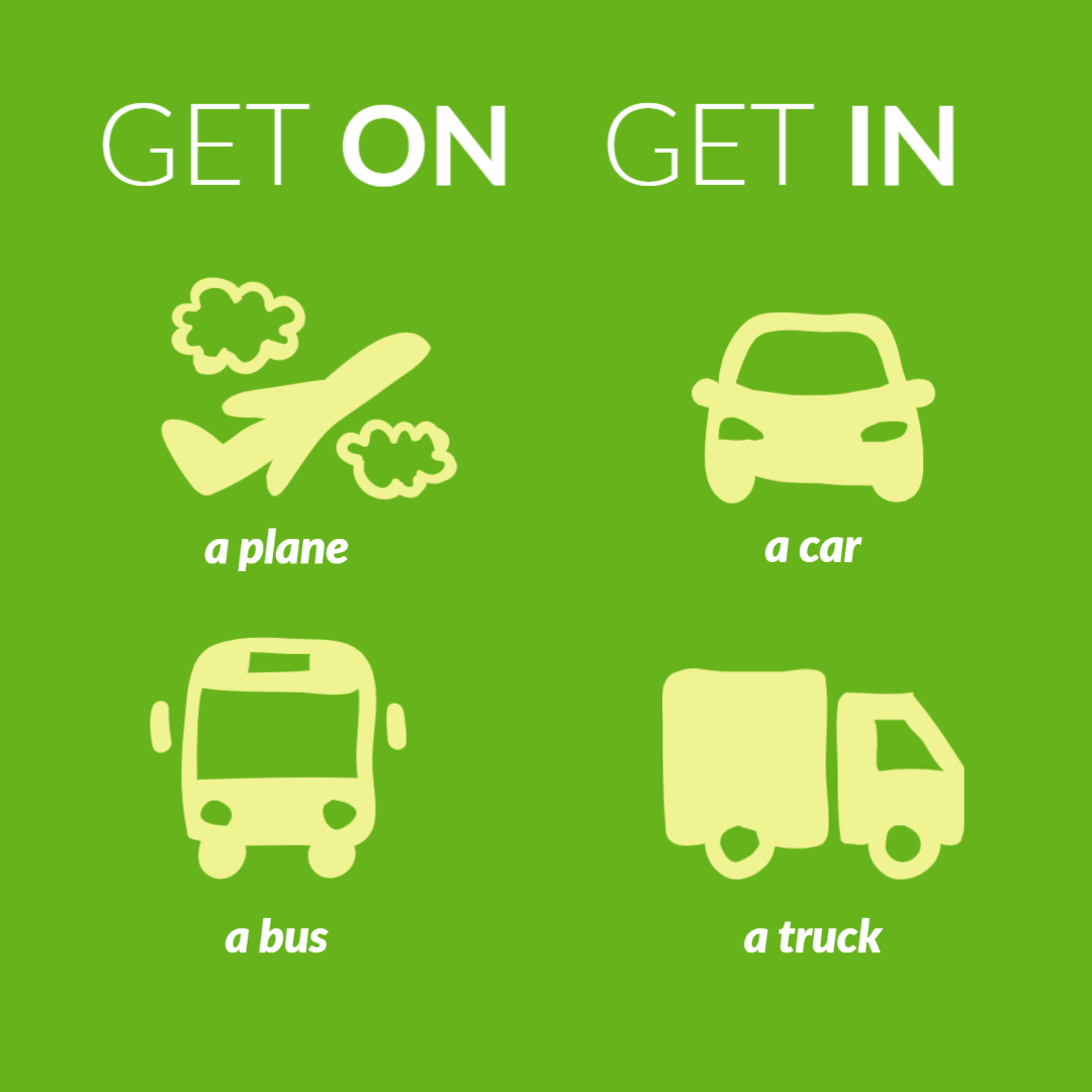 「Get on」と「Get in」の違いについて