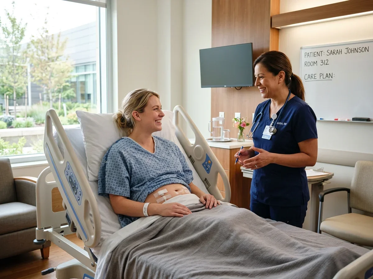 Patient recovering comfortably after robotic gynecologic surgery at Texas Health Huguley Hospital