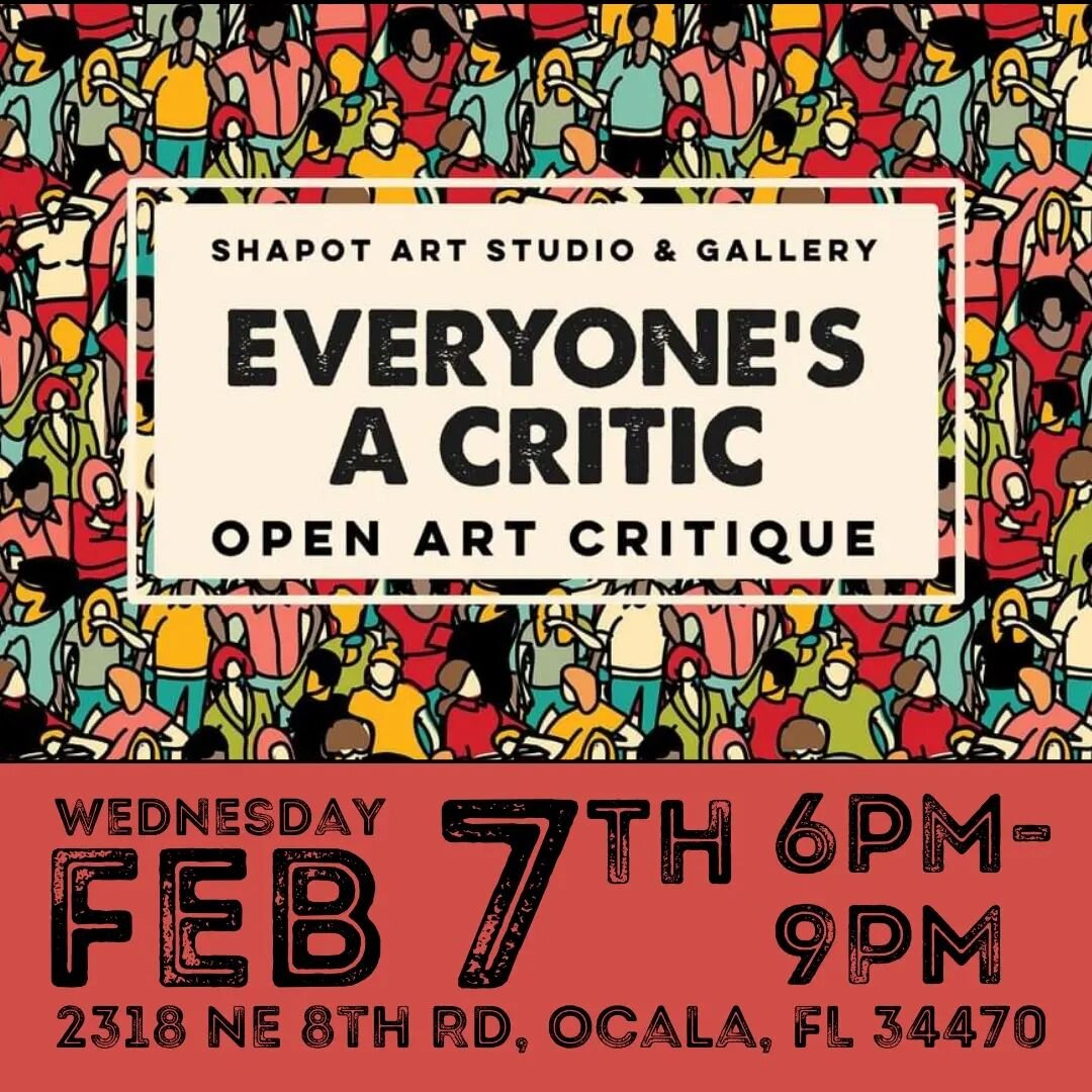 📢 Artists, join us tonight for our monthly open critique! Read the details below!

Each artist in the community is welcome to bring 1-2 pieces of work that they would like to be critiqued. 

These critiques are both friendly and constructive. We do 