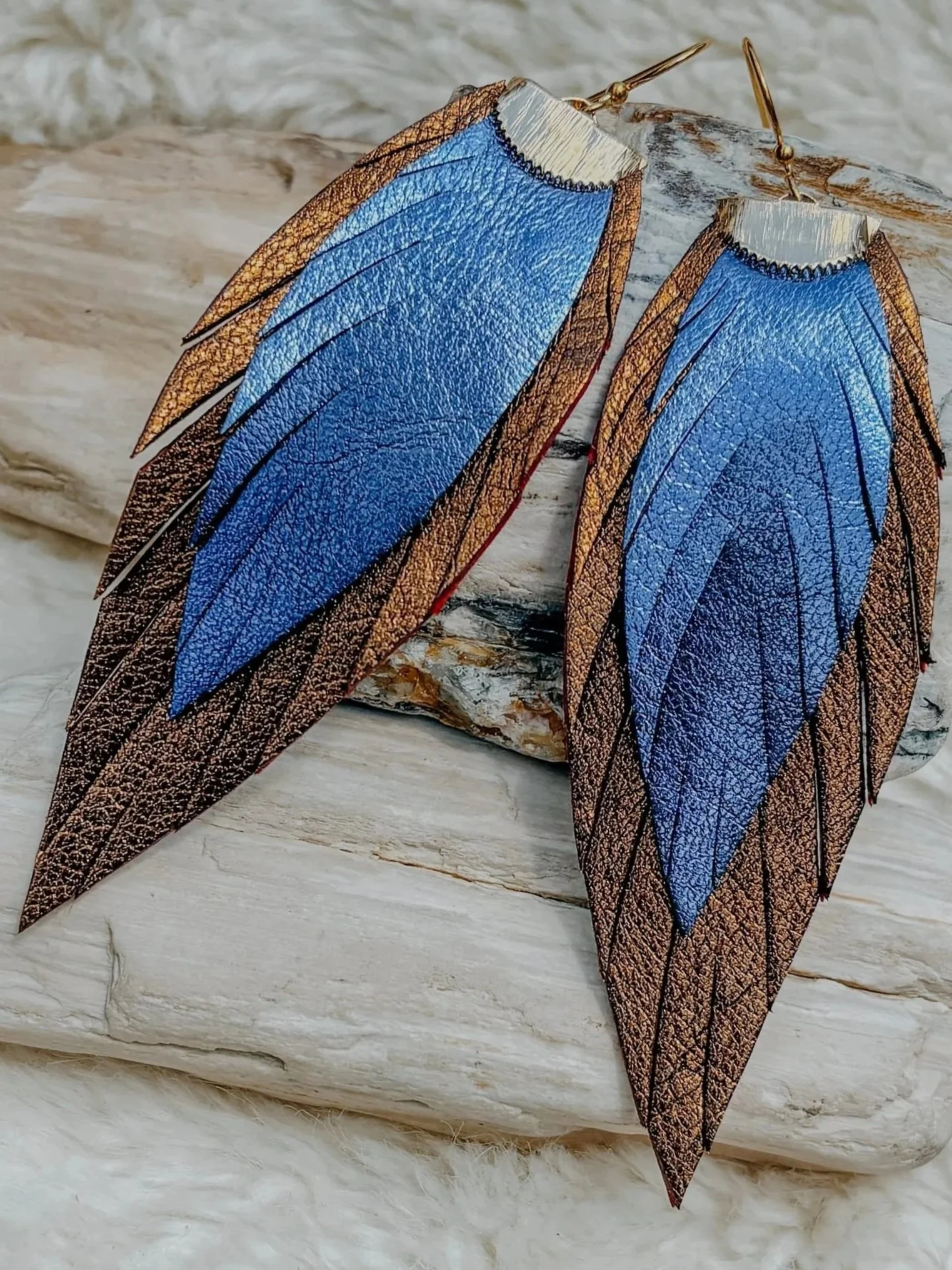 Metallic Blue on Bronze