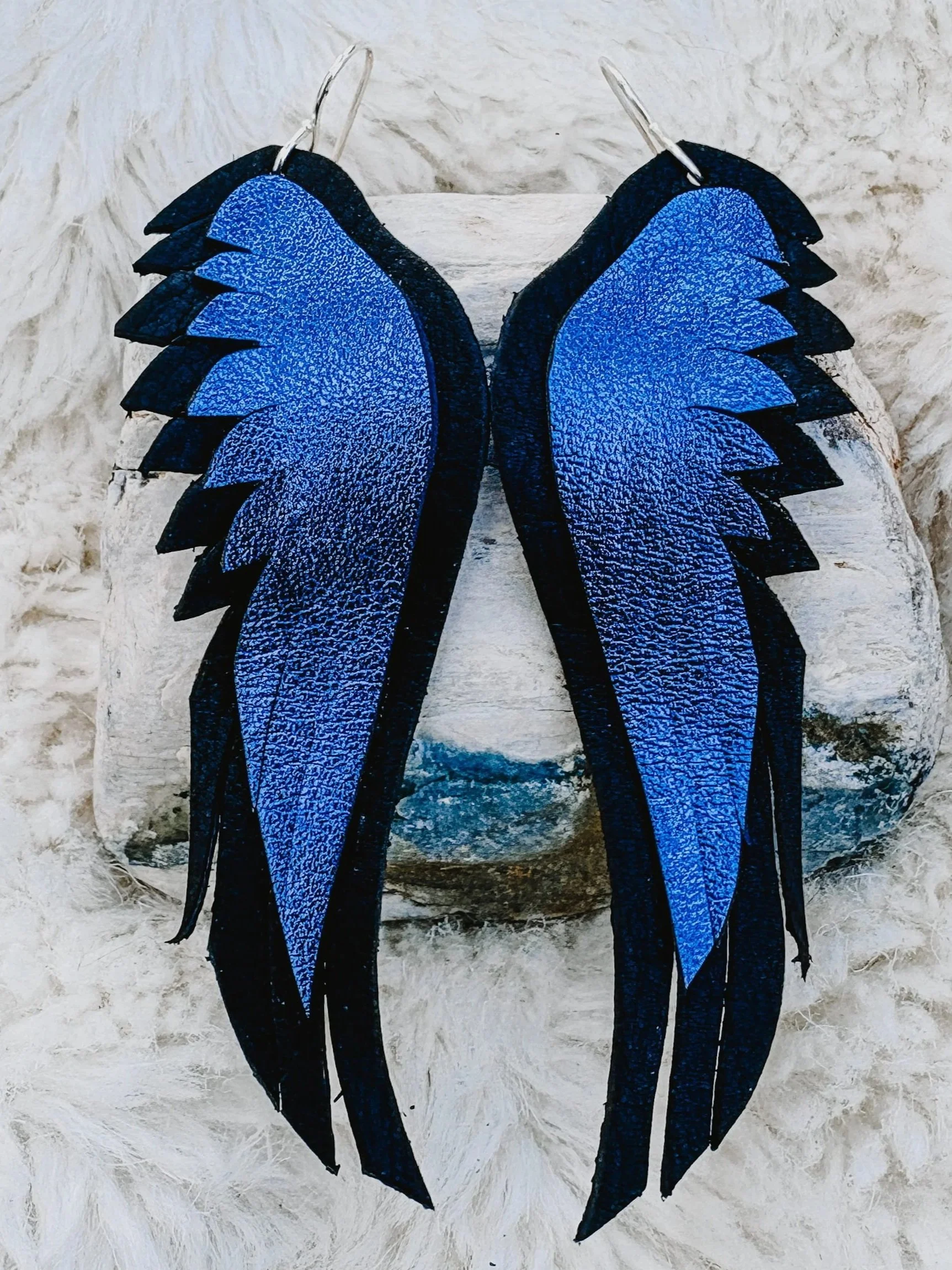 Metallic Blue + Black Little Wing
