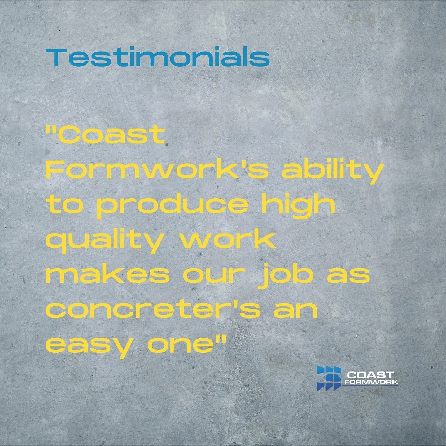 Statewide Concrete Services and Coast Formwork have been working together for over 10 years. This long-lasting relationship is testament to the team that Coast Formwork have created. Their ability to produce high quality work makes our job as concret