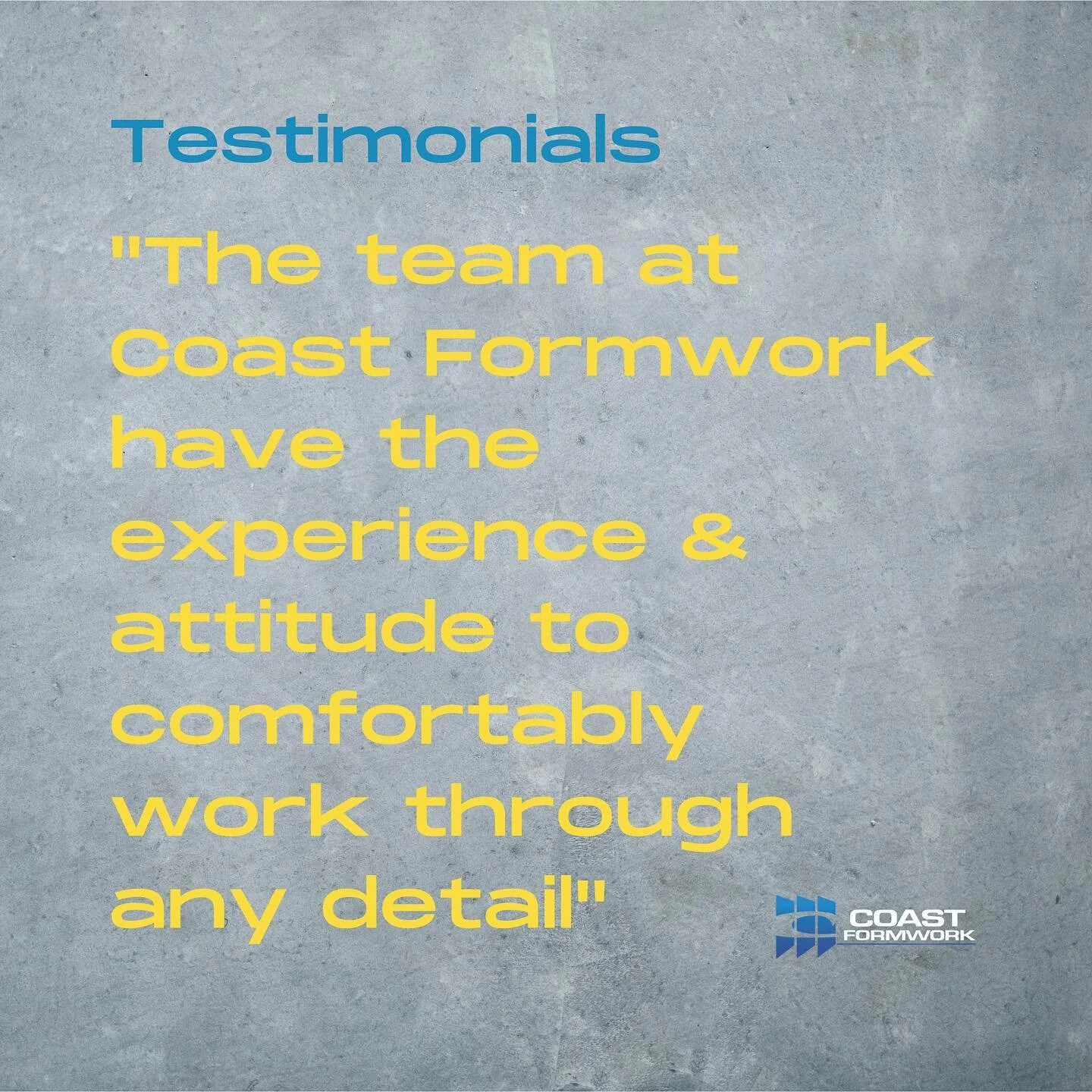 The team from Coast Formwork have the experience &amp; attitude to comfortably work through any detail. This is something important to us as the majority of our projects are niche custom builds.

We look forward to completing many more projects with 