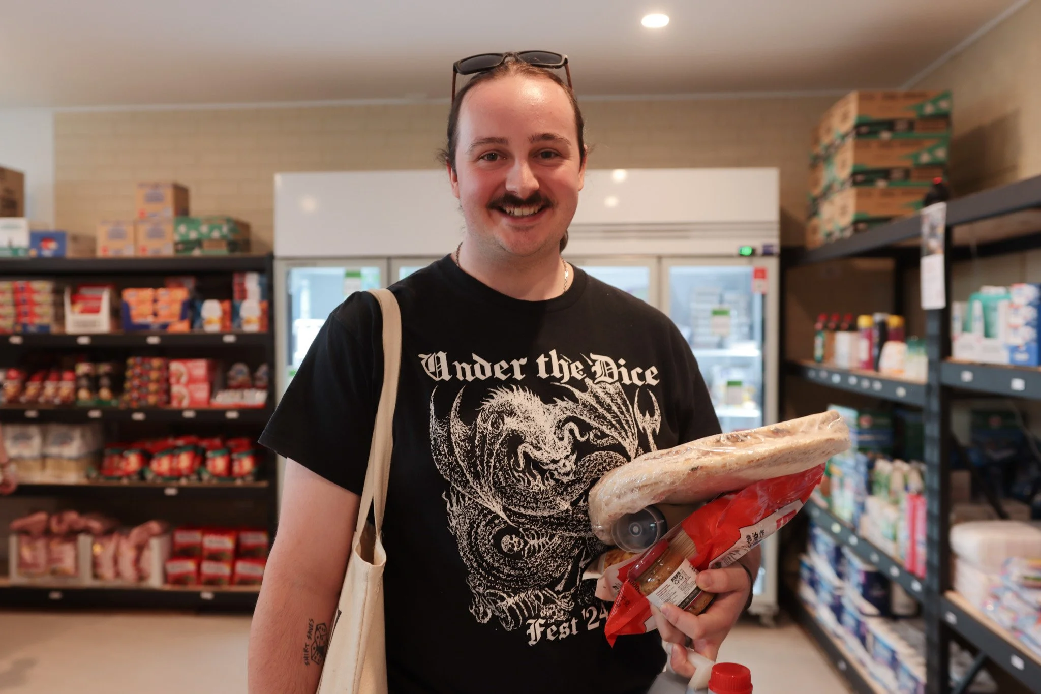 Meet Branden, a community shopper at the NewVine Community Pantry. " It's lovely to be able to afford groceries and also support a good cause." 

By shopping at the NewVine Community Pantry, you' re putting food on the table while also help