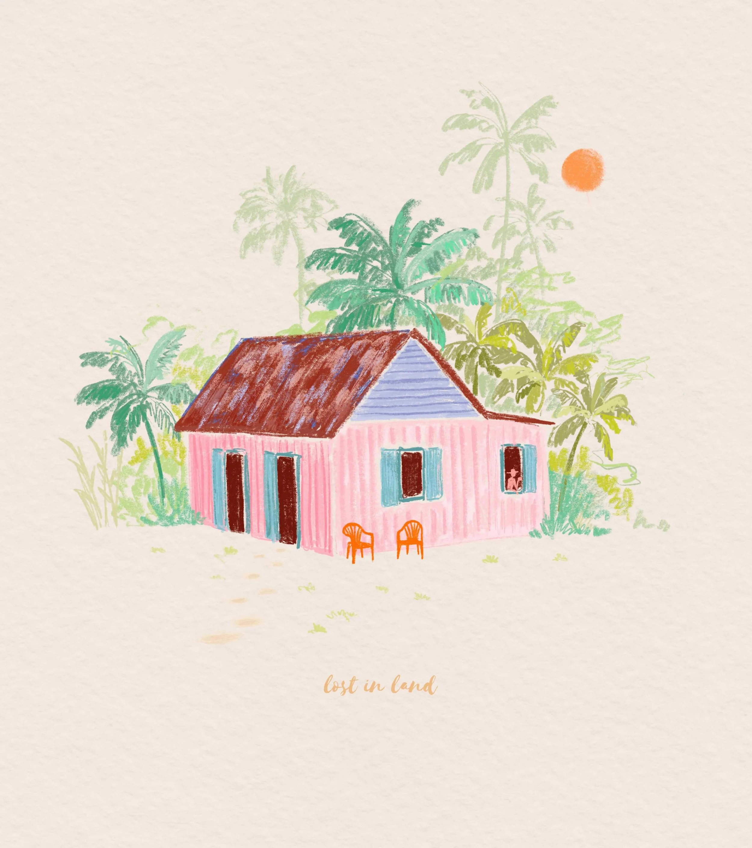 PINK SHACK 
Doodle of the day 🧡

.
.
.
#elodieperrier #lostinland #shack #tropicalillustration #summerillustration