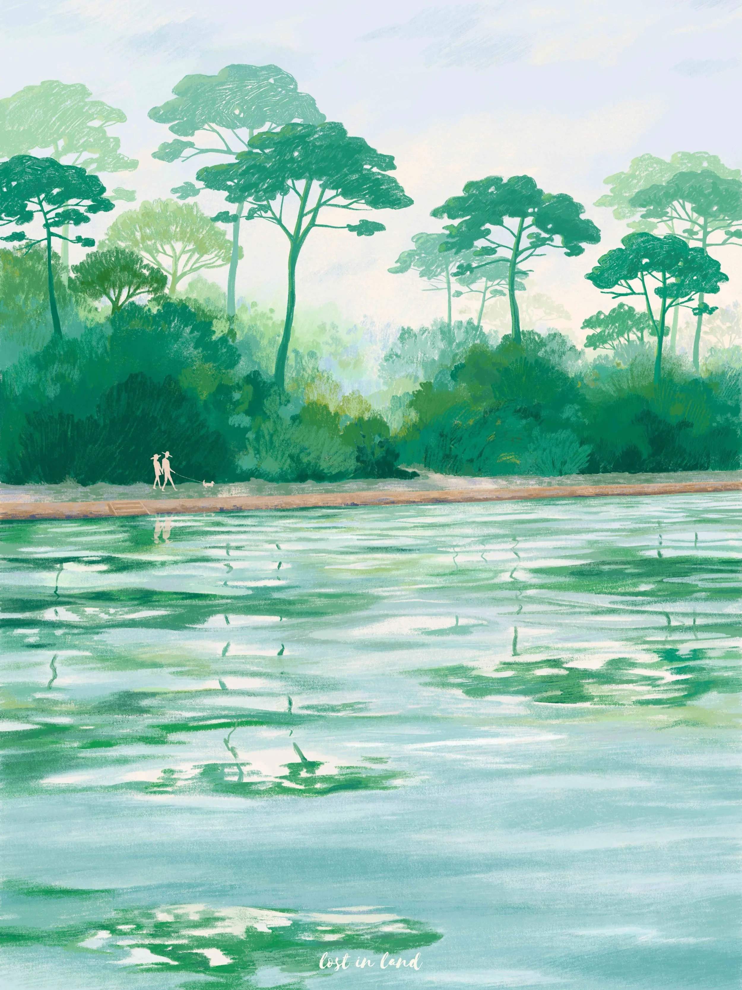 LE CANAL D&rsquo;HOSSEGOR

&Ccedil;a faisait longtemps que j&rsquo;avais envie de travailler autour des reflets du lac d&rsquo;Hossegor, de ses pins maritimes si graphiques et de toutes ces nuances qui se m&eacute;langent dans l&rsquo;eau.

Des heure