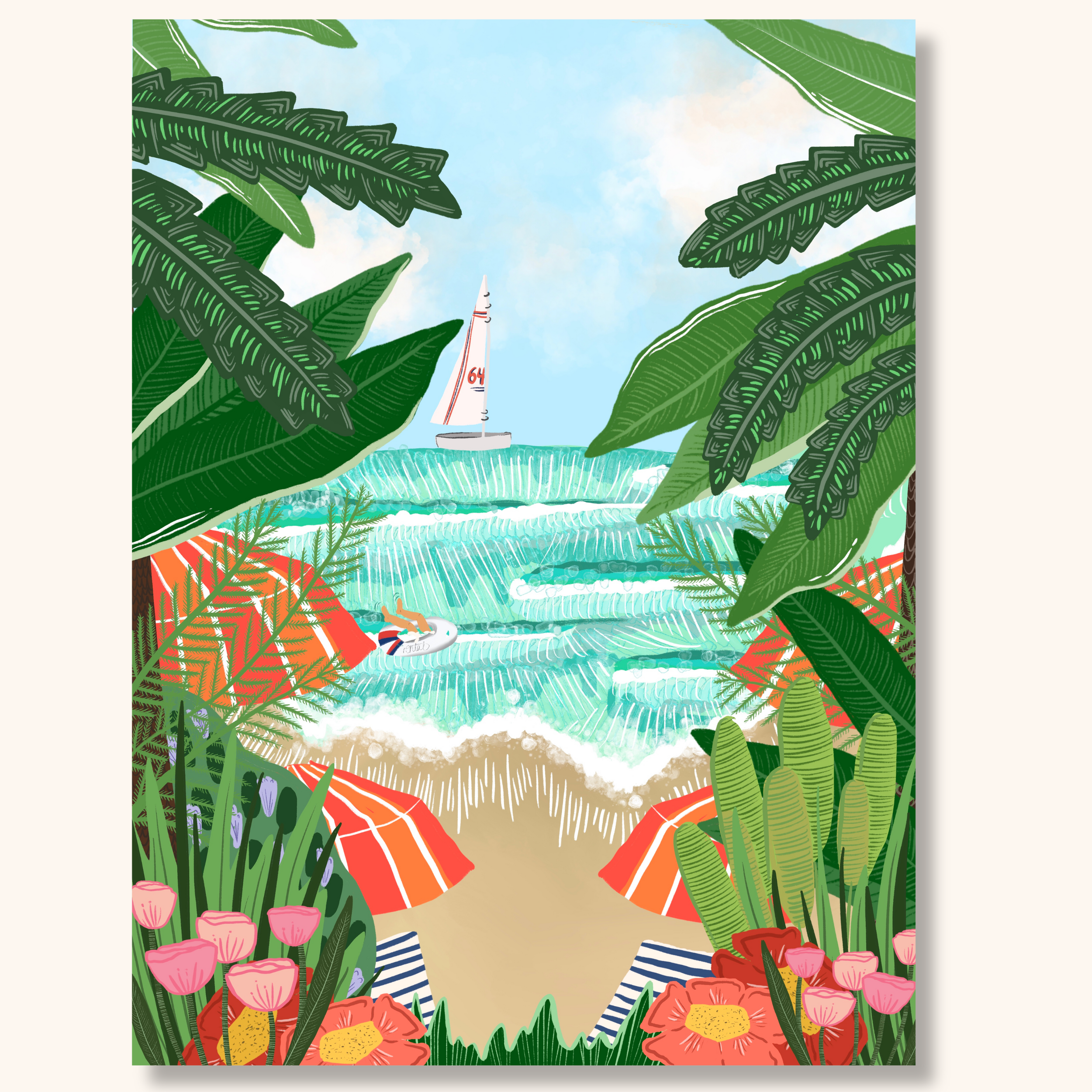 Postcards From Paradise No.2 // Fine Art Giclée Print on Bamboo
