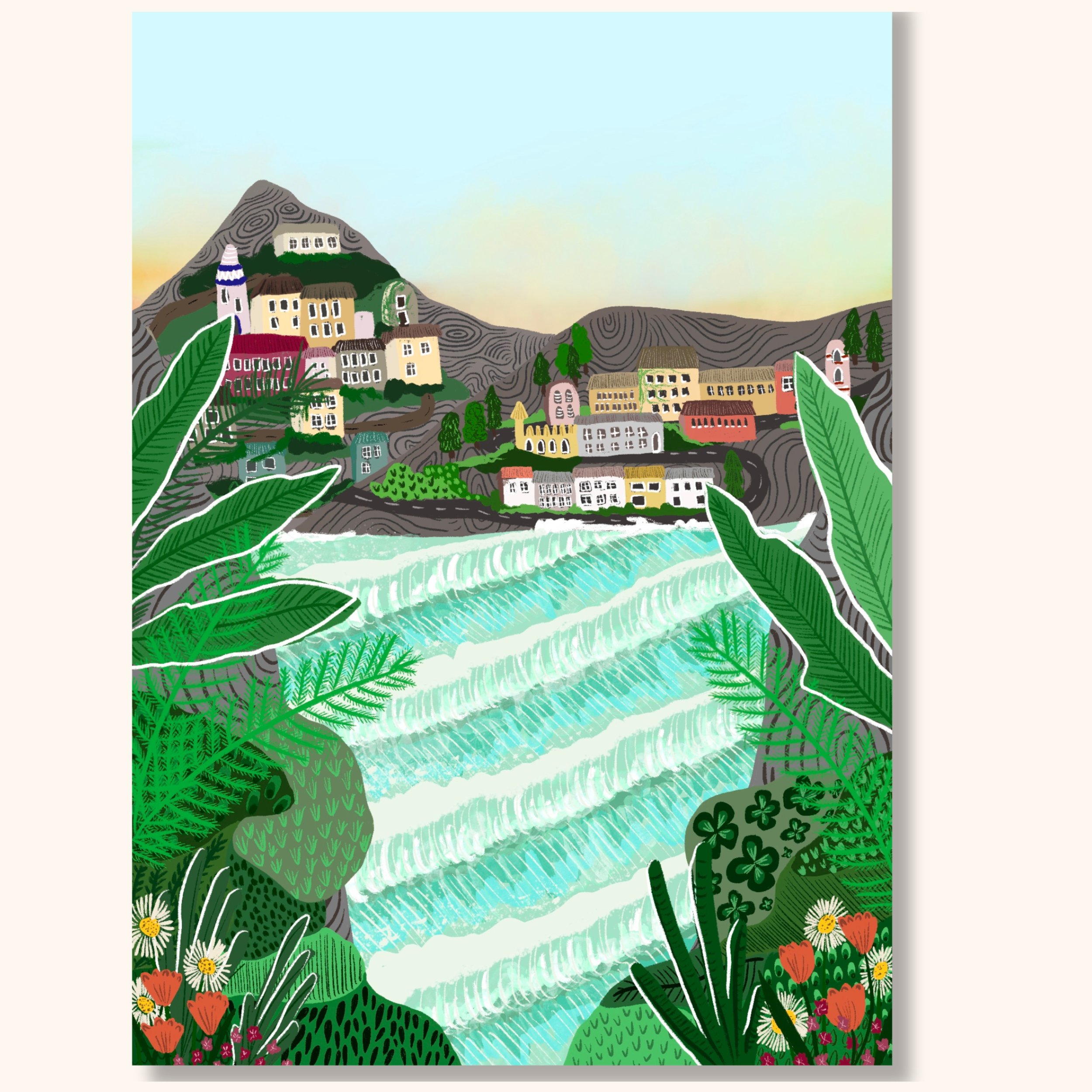 Postcards From Paradise No.1 // Fine Art Giclée Print on Bamboo