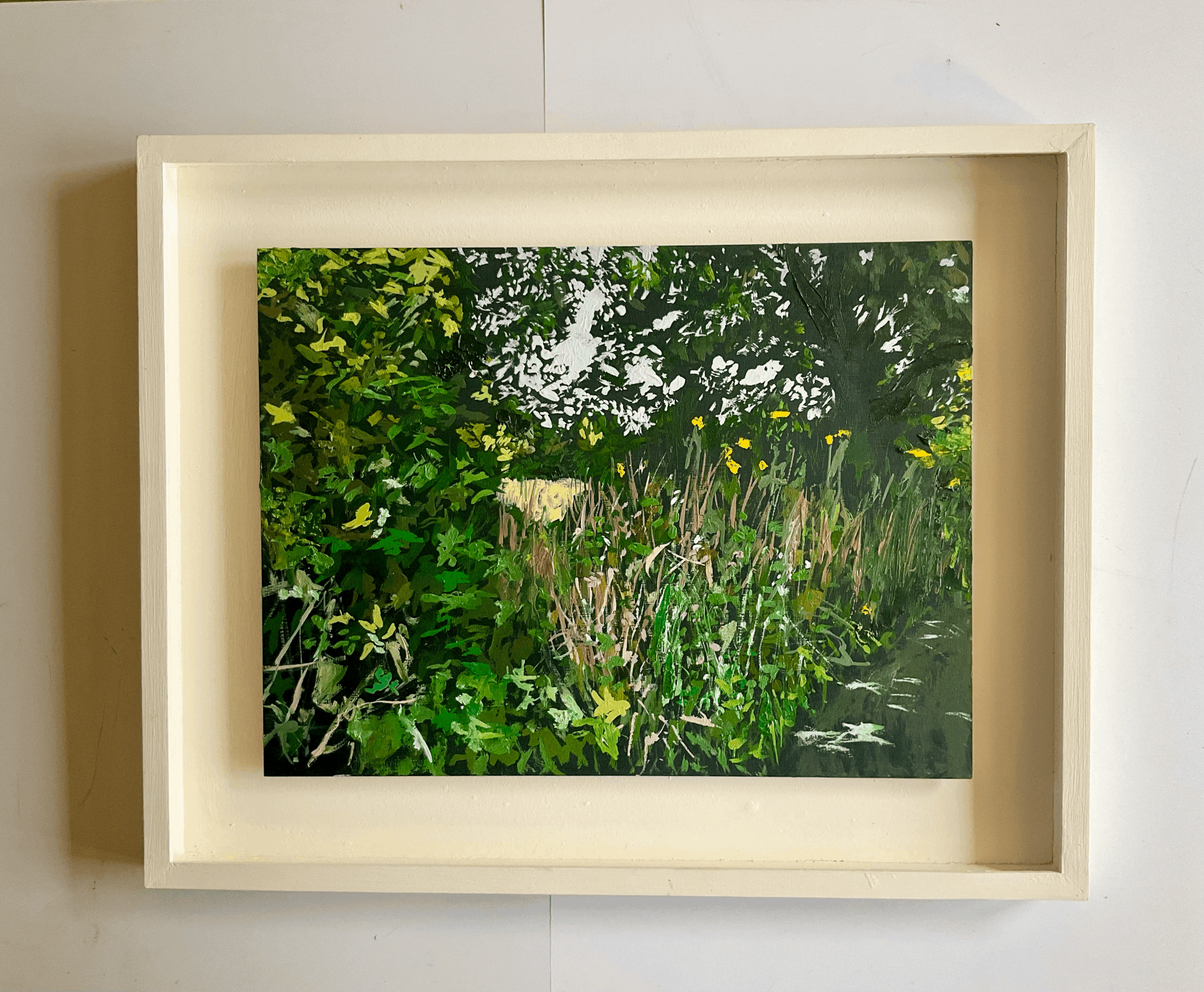 Oil Painting of Cornwall hedgerow and field