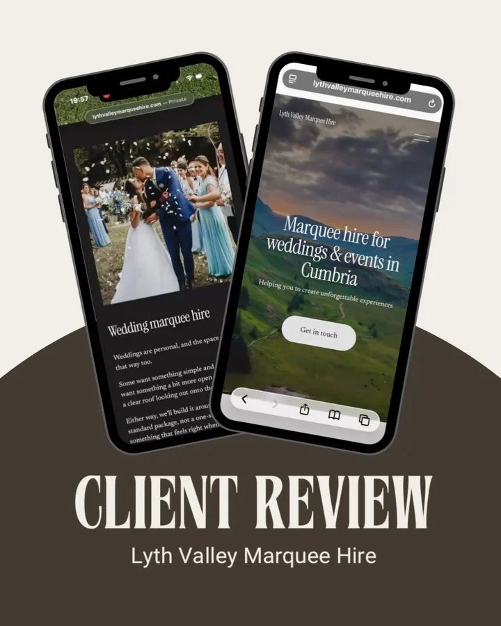 Recently, I had the pleasure of working with start-up business Lyth Valley Marquee Hire.

When Tom first got in touch, he knew he needed a professional online presence but wasn&rsquo;t sure where to start. He wanted guidance on the best way to market