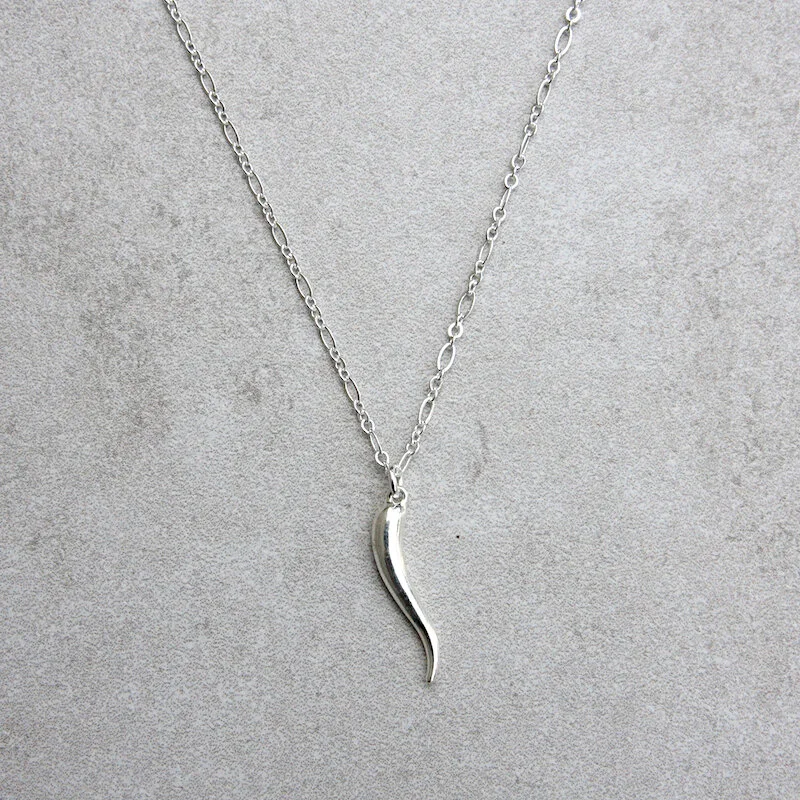 Silver Cornicello Horn Charm Layering 