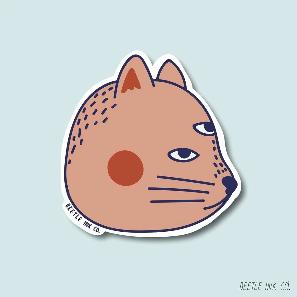 STICKER | BLUSHING CAT HEAD