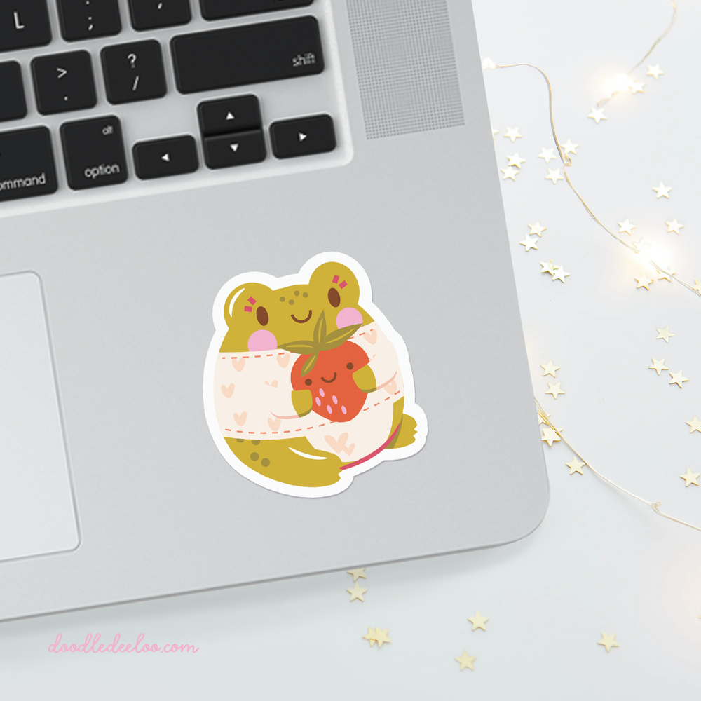 Cute frog stickers png Printable stickers png Laptop sticker