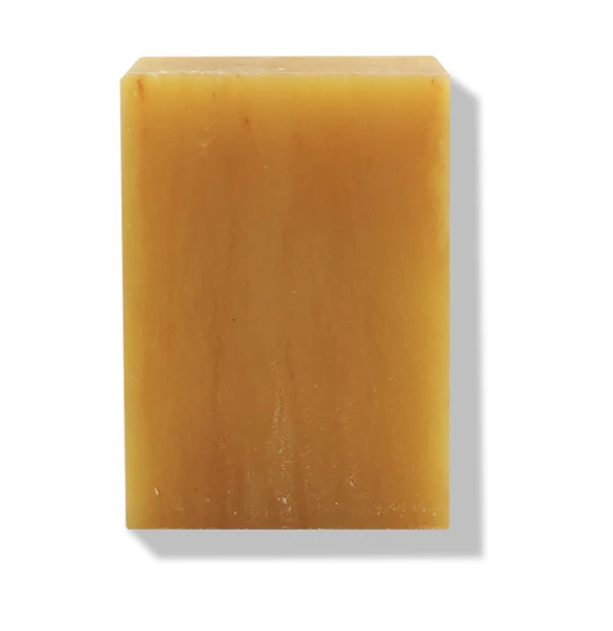 A Single 4 Ounce Bar Of Gingerly Body Handcrafted Orange And Lemongrass Oils Soap. Natural oils soap handcrafted In NYC.