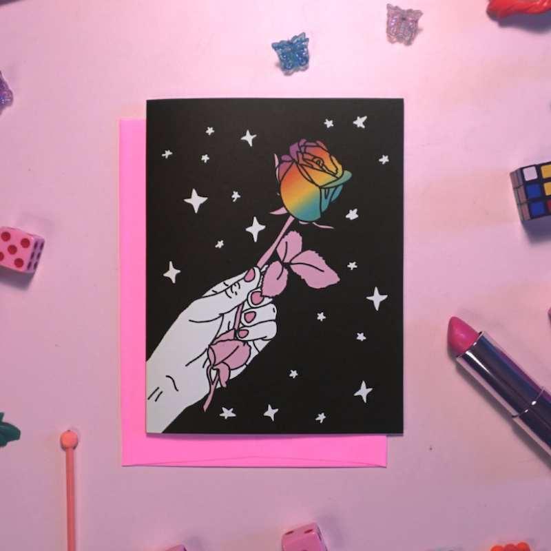 CARD | RAINBOW ROSE