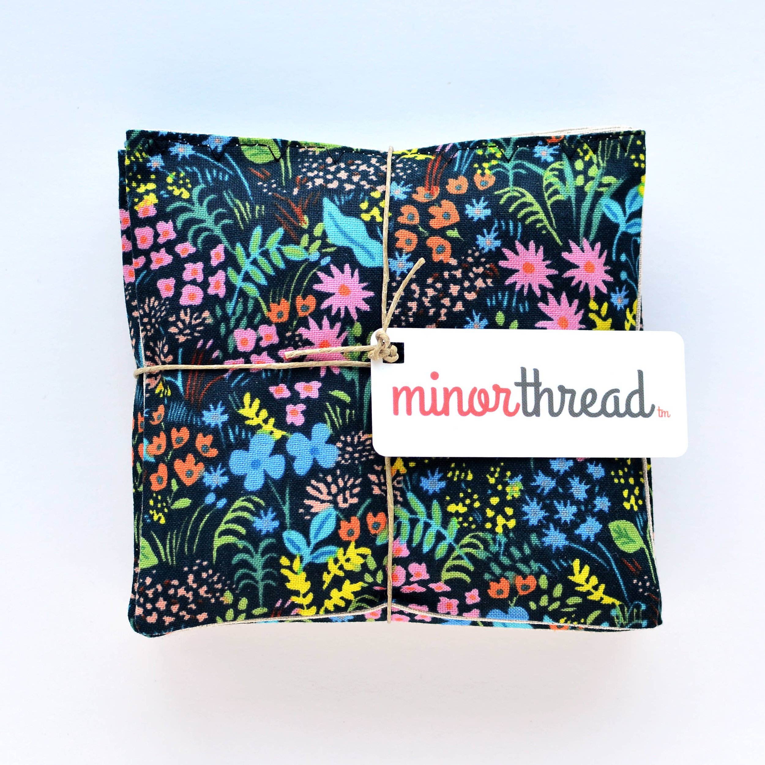 Image Of hand Sewn Organic Lavender Sachet Set With Rifle Paper Co Meadow Dark Floral Fabric