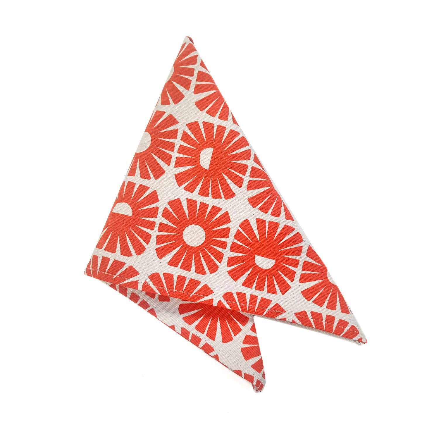 Image Of Persimmon Red Sunshine Pattern Sixteen And A Half Inch Square Napkin by Skinny laMinx at Domestica