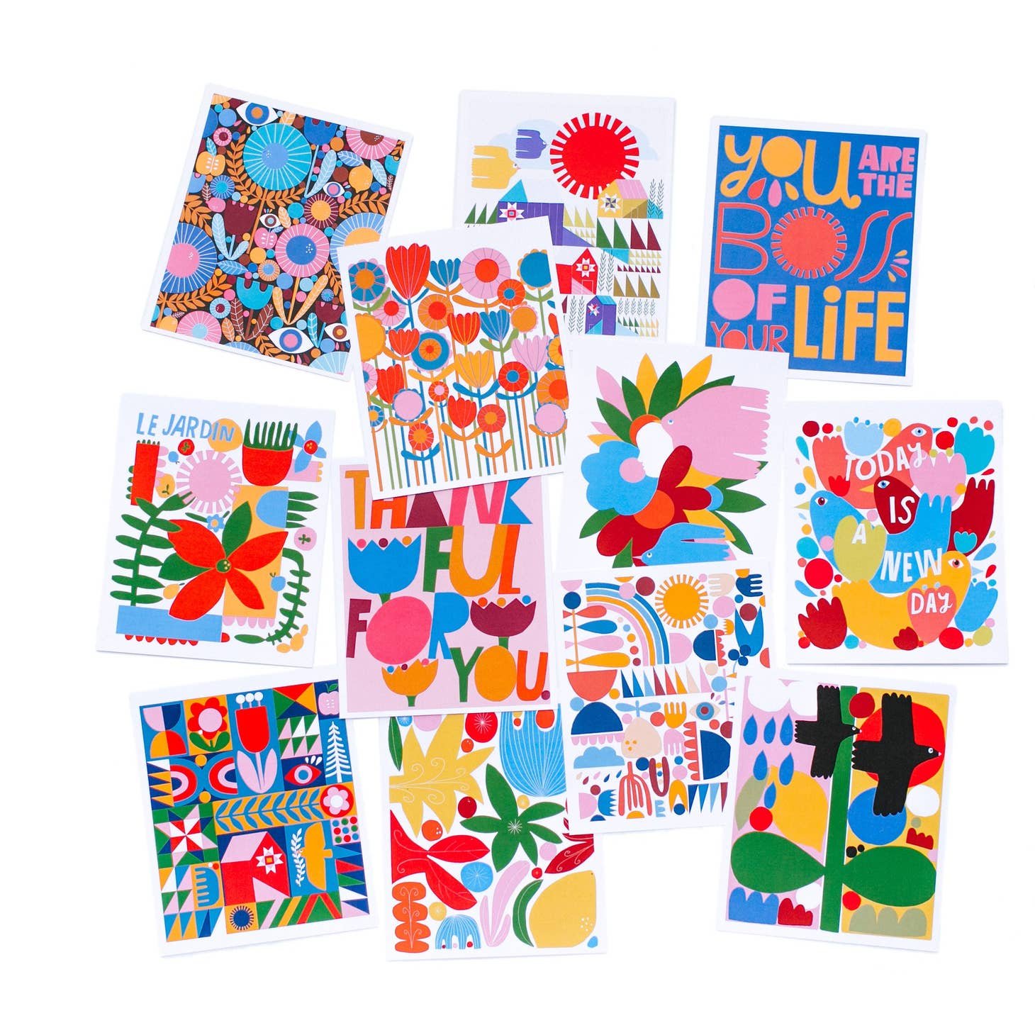 Image of Colorful Mini Print Collection By Lisa Cogdon. Primary Colors And Fun, Spring/Summer Icons.