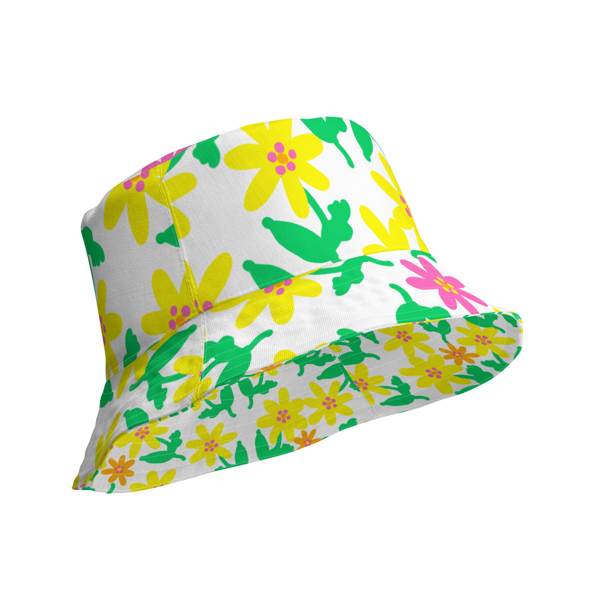 New! Spring Summer 2023. Reversible Cotton Bucket Hat With Bright