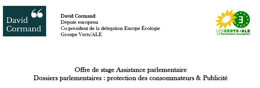 Offre de stage - Assistance parlementaire Dossiers parlementaires : protection des consommateurs &amp; publicité