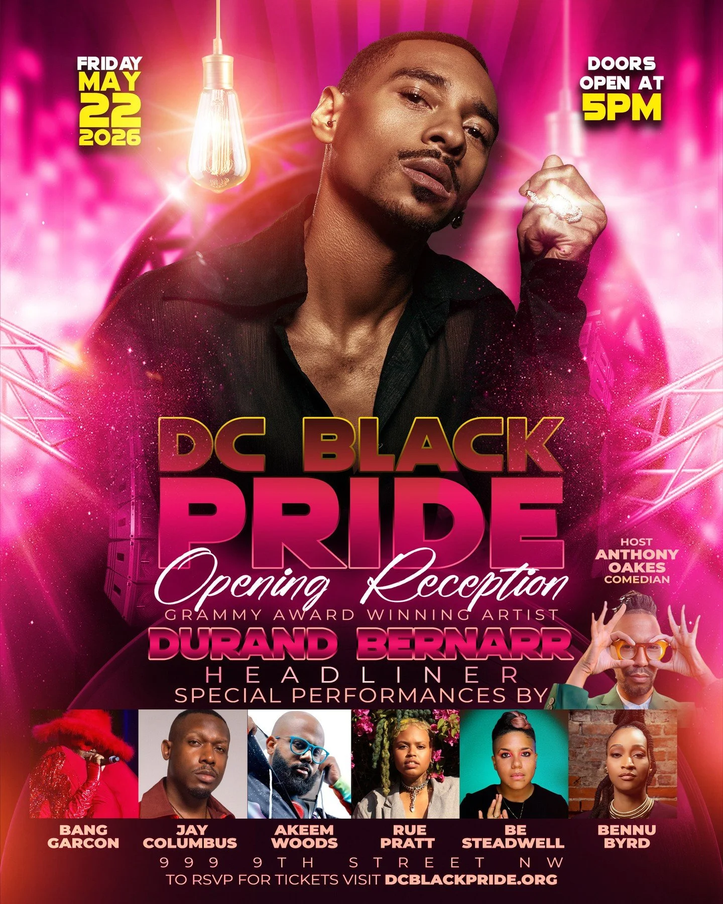 ✨ New Black Renaissance begins. ✨⁠
⁠
The stage is set for the DC Black Pride 2026 Opening Reception, and we&rsquo;re bringing together an incredible lineup of Black queer artistry to start the celebration.⁠
⁠
🎤 Headliner: Grammy Award&ndash;Winning 