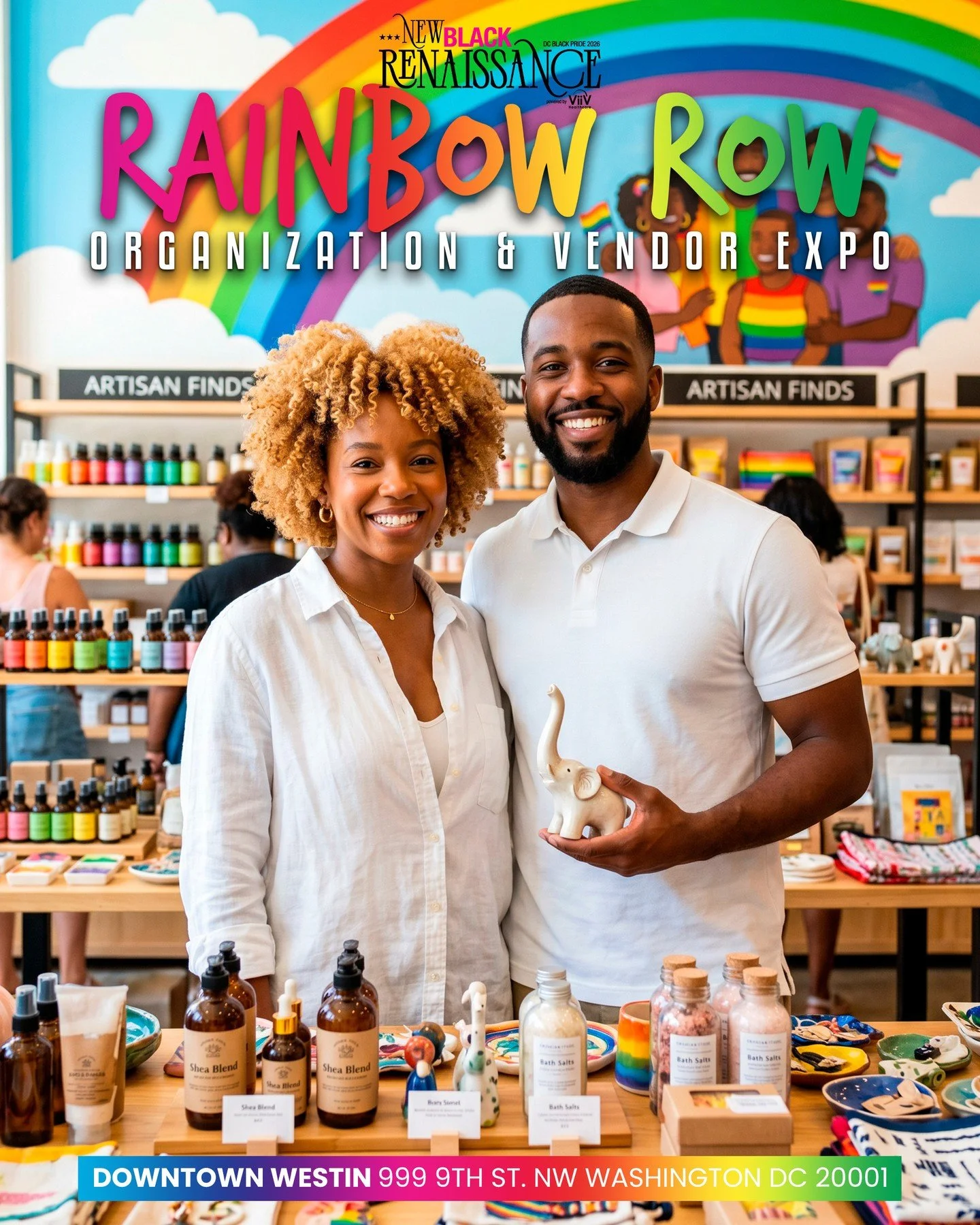 Rainbow Row is bringing community, creativity, and culture to the Host Hotel during DC Black Pride.⁠
⁠
Join us at the Westin Downtown DC and explore a vibrant mix of organizations, makers, artists, and community-centered brands all in one place. This