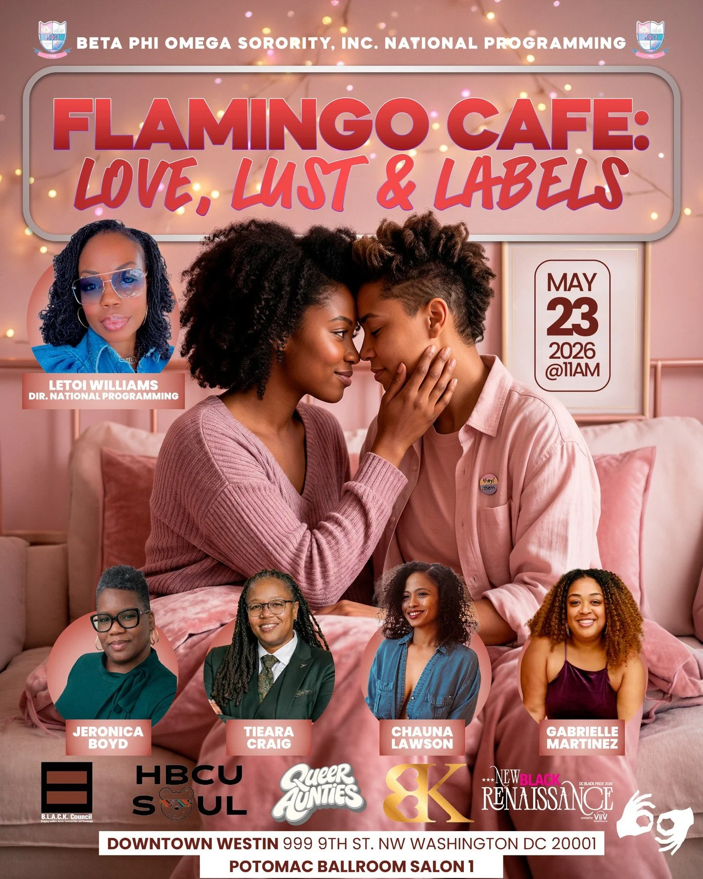 Some labels fit. Some evolve. Some deserve to be questioned. 🌸⁠
⁠
At DC Black Pride 2026, join Letoi Williams for Flamingo Cafe: Love, Lust &amp; Labels, a welcoming workshop for lesbian, bisexual, and queer women exploring the intersections of attr