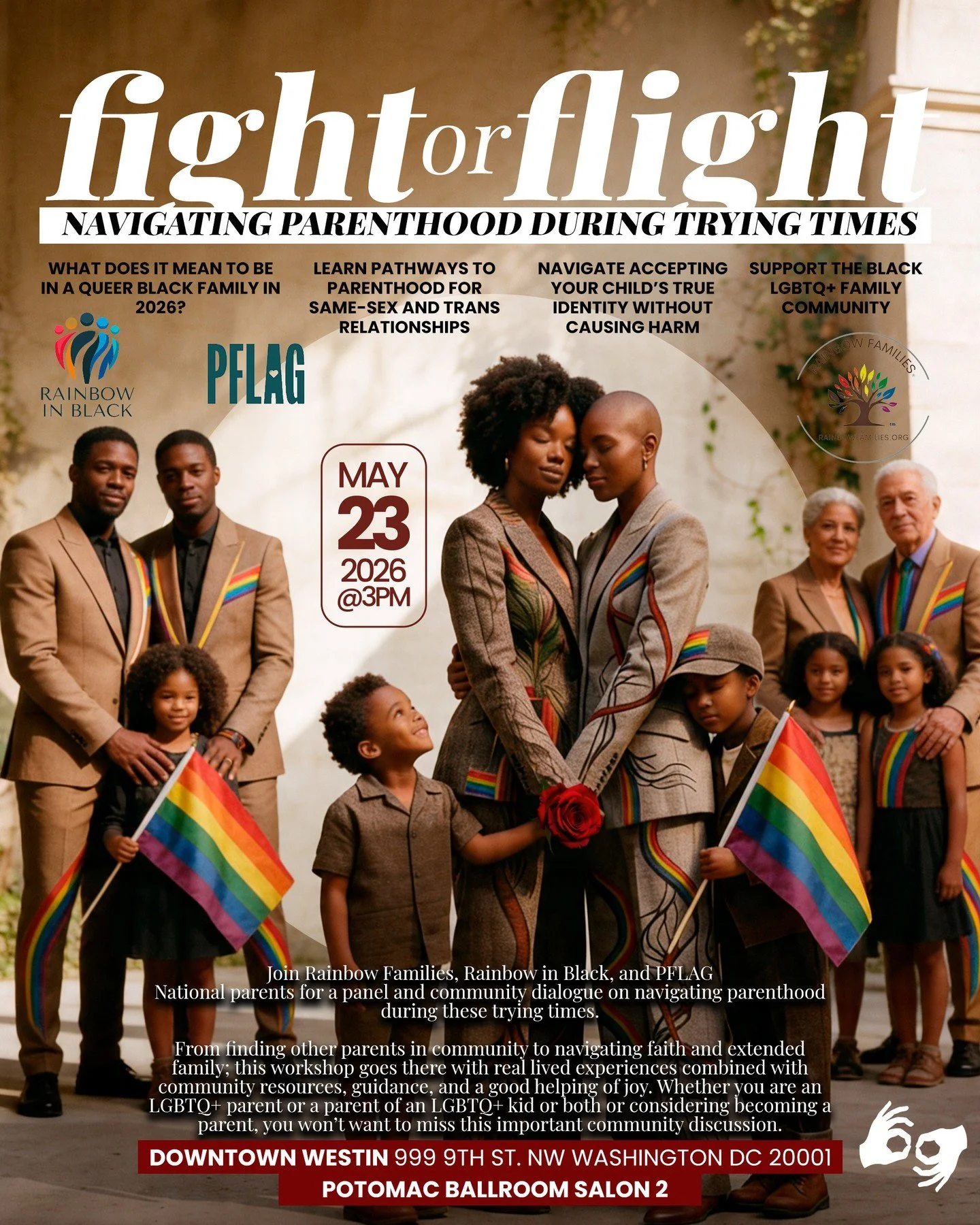 Parenthood does not come with a roadmap, and for Black LGBTQ+ families, the journey can be filled with both deep joy and real complexity.⁠
⁠
Join Rainbow Families, Rainbow in Black, and PFLAG National for Fight or Flight: Navigating Parenthood During