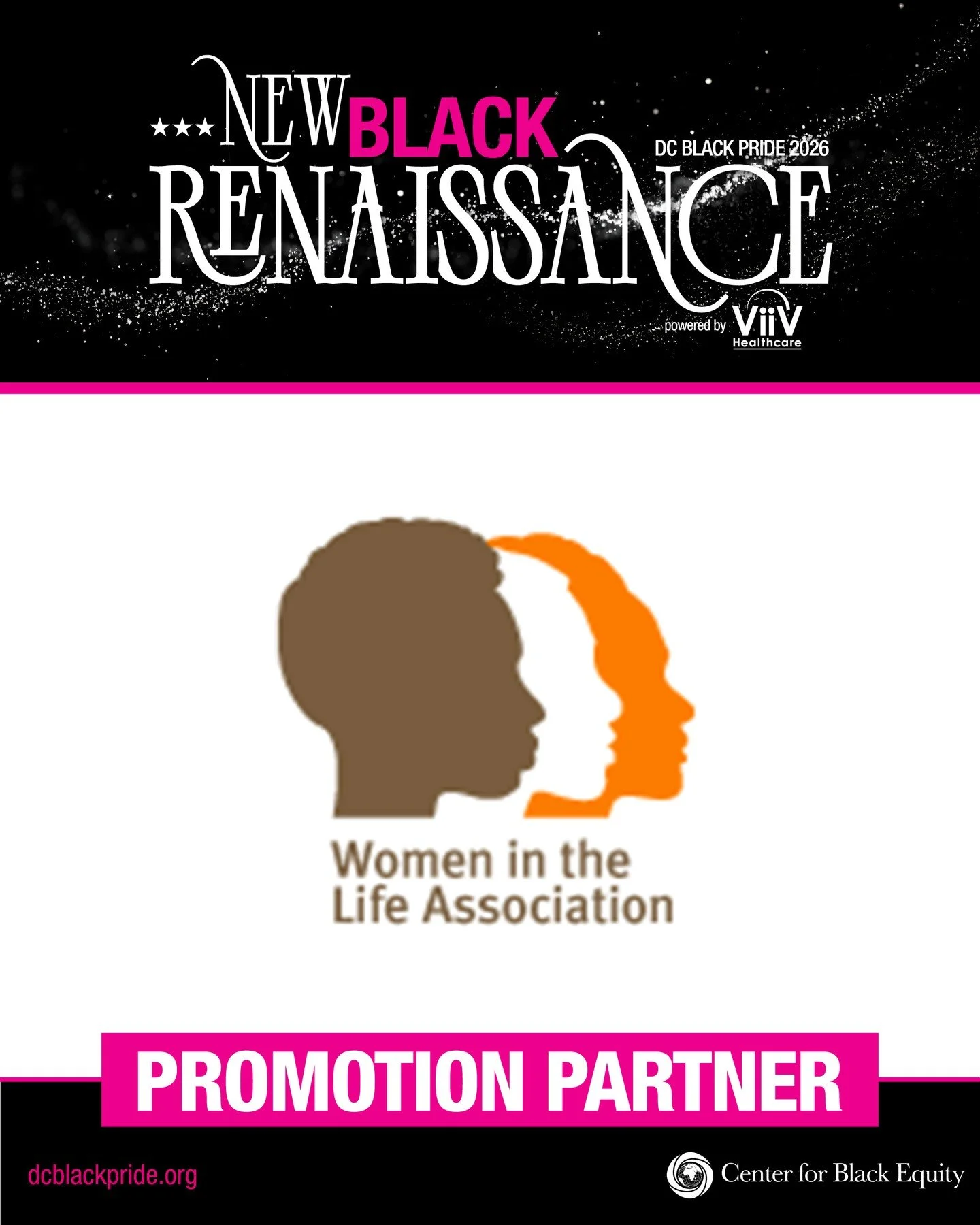 A New Black Renaissance is made stronger by the organizations that have long created space, joy, and community for Black lesbians in DC and beyond.⁠
⁠
We are proud to recognize Women in the Life Association as a Promotion Partner of DC Black Pride 20