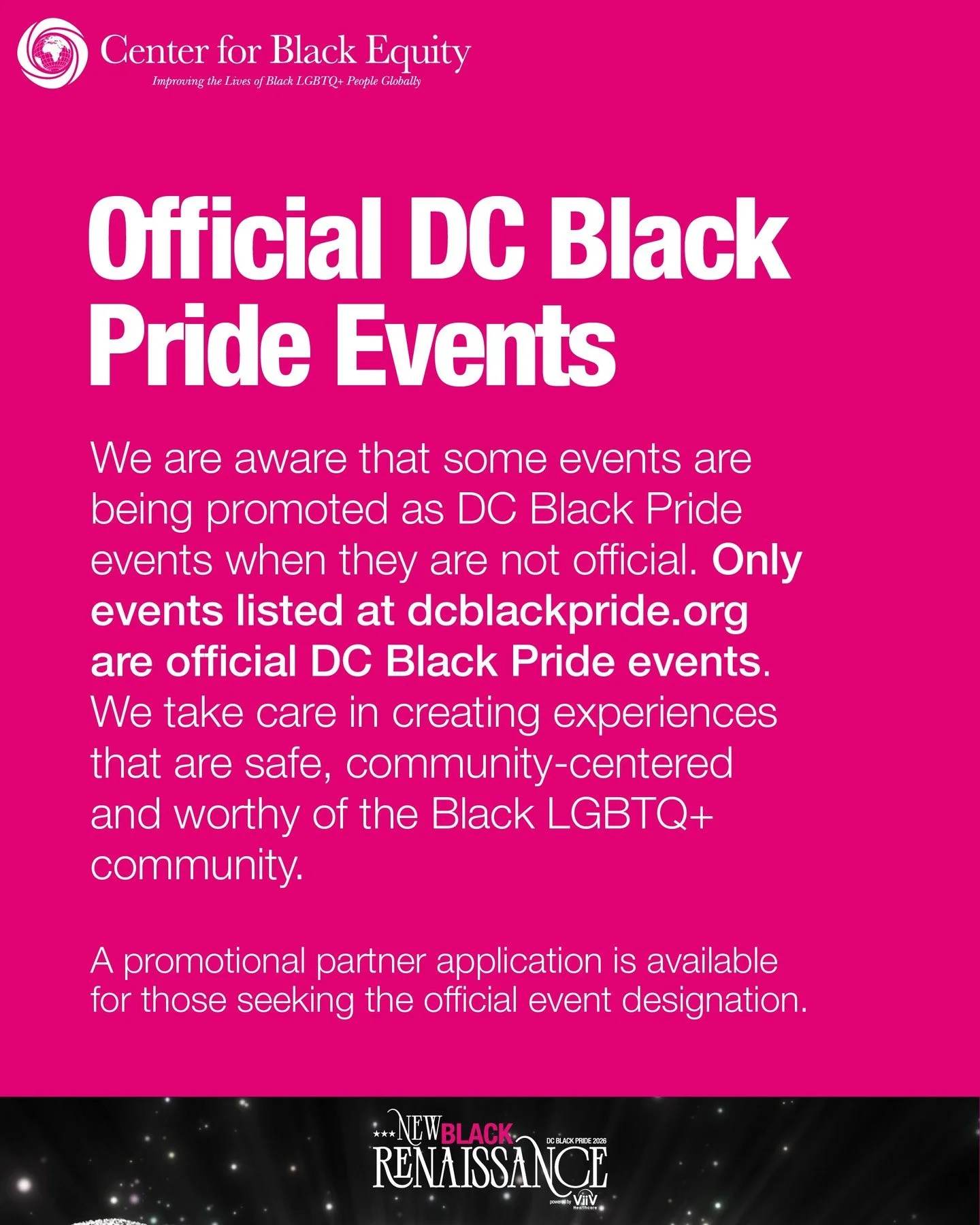 Our partners listed at dcblackpride.org have invested in more than the celebration. Their support helps power the workshops, health and wellness programming, cultural experiences, community spaces, and movement-building that make DC Black Pride so po