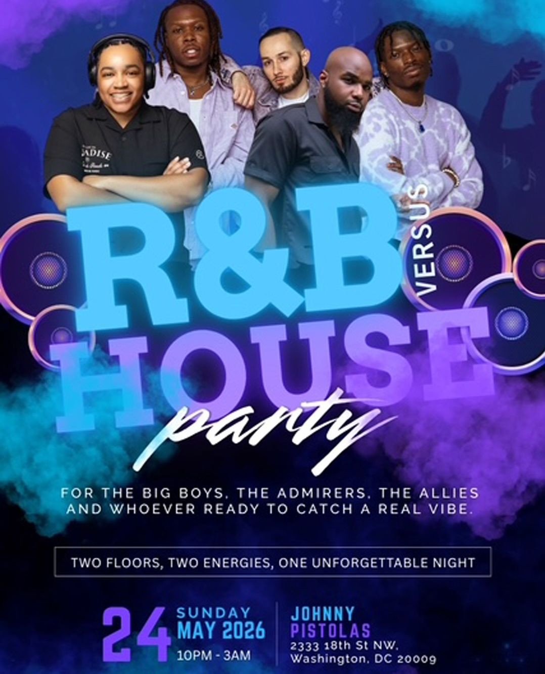 Two floors. Two energies. One unforgettable night. 🔥⁠
⁠
Join ThaBigDogs x ItsMeTheSkinTheBeard for the R&amp;B vs House Party during DC Black Pride 2026.⁠
⁠
This one is for the big boys, the admirers, the allies, and everyone ready to catch a real v