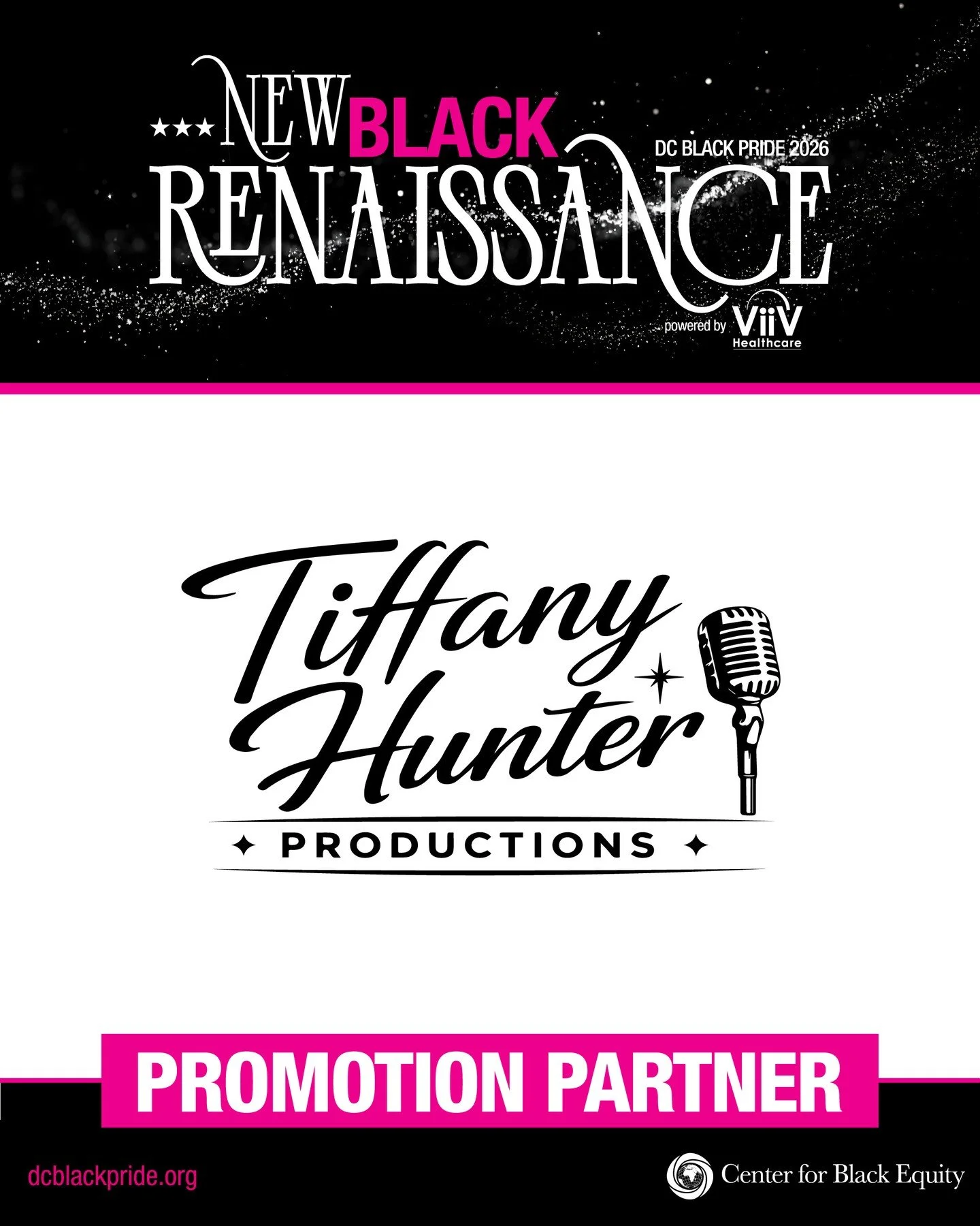 Partnership makes the movement stronger. 💗⁠
⁠
We are proud to recognize Tiffany Hunter Productions as a Promotion Partner of DC Black Pride 2026.⁠
⁠
Thank you for helping us amplify the energy, visibility, and celebration of this year&rsquo;s New Bl