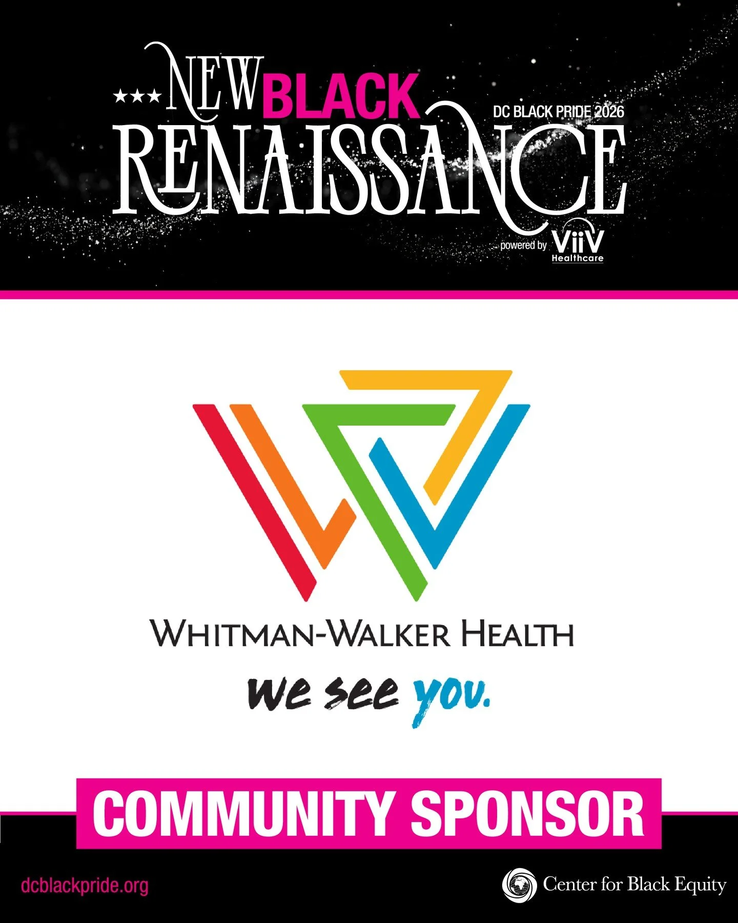 Community care is part of the movement. 💗⁠
⁠
We are proud to recognize Whitman-Walker Health as a Community Sponsor of DC Black Pride 2026.⁠
⁠
Their continued commitment to health, visibility, and affirming care helps strengthen the spaces we create