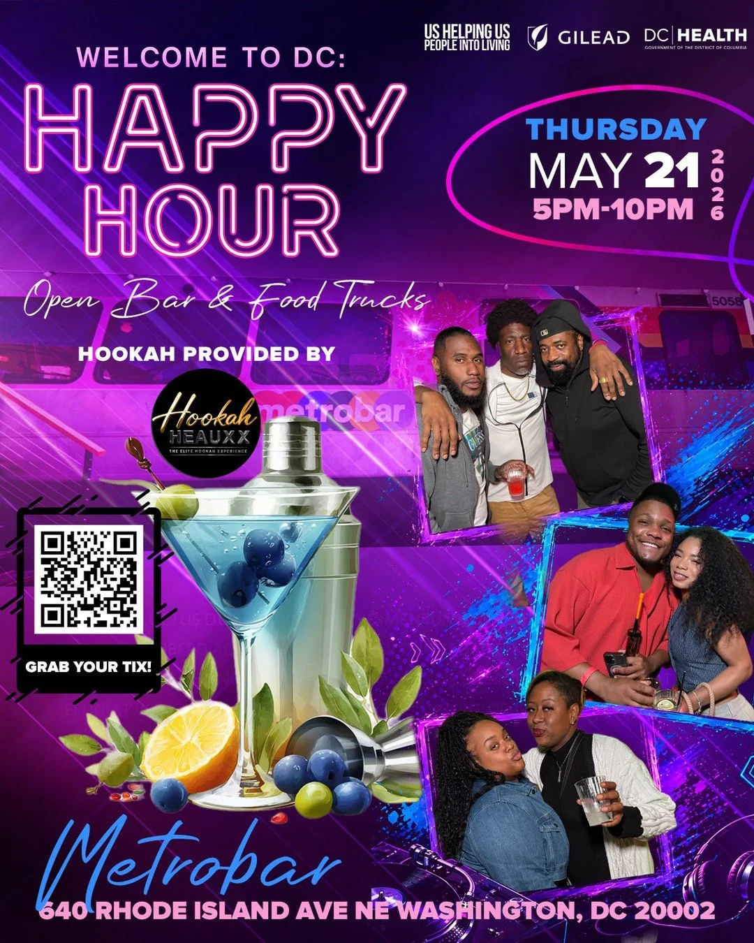Us Helping Us is bringing community, connection, and celebration to DC Black Pride 2026! 🌈⁠
⁠
Start the weekend with Welcome to DC: Happy Hour at Metrobar, then close it out with Pride in the Park at Ft. Dupont Park.⁠
⁠
Welcome to DC: Happy Hour⁠
📅