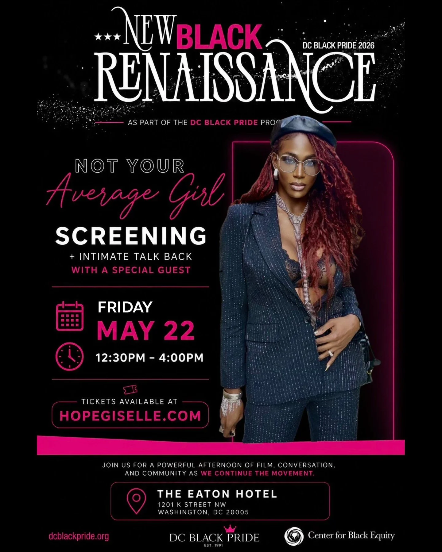 DC Black Pride 2026 presents Not Your Average Girl as part of the New Black Renaissance programming. ✨⁠
⁠
Join us for a powerful afternoon of film, conversation, and community, featuring a screening of Not Your Average Girl, followed by an intimate t