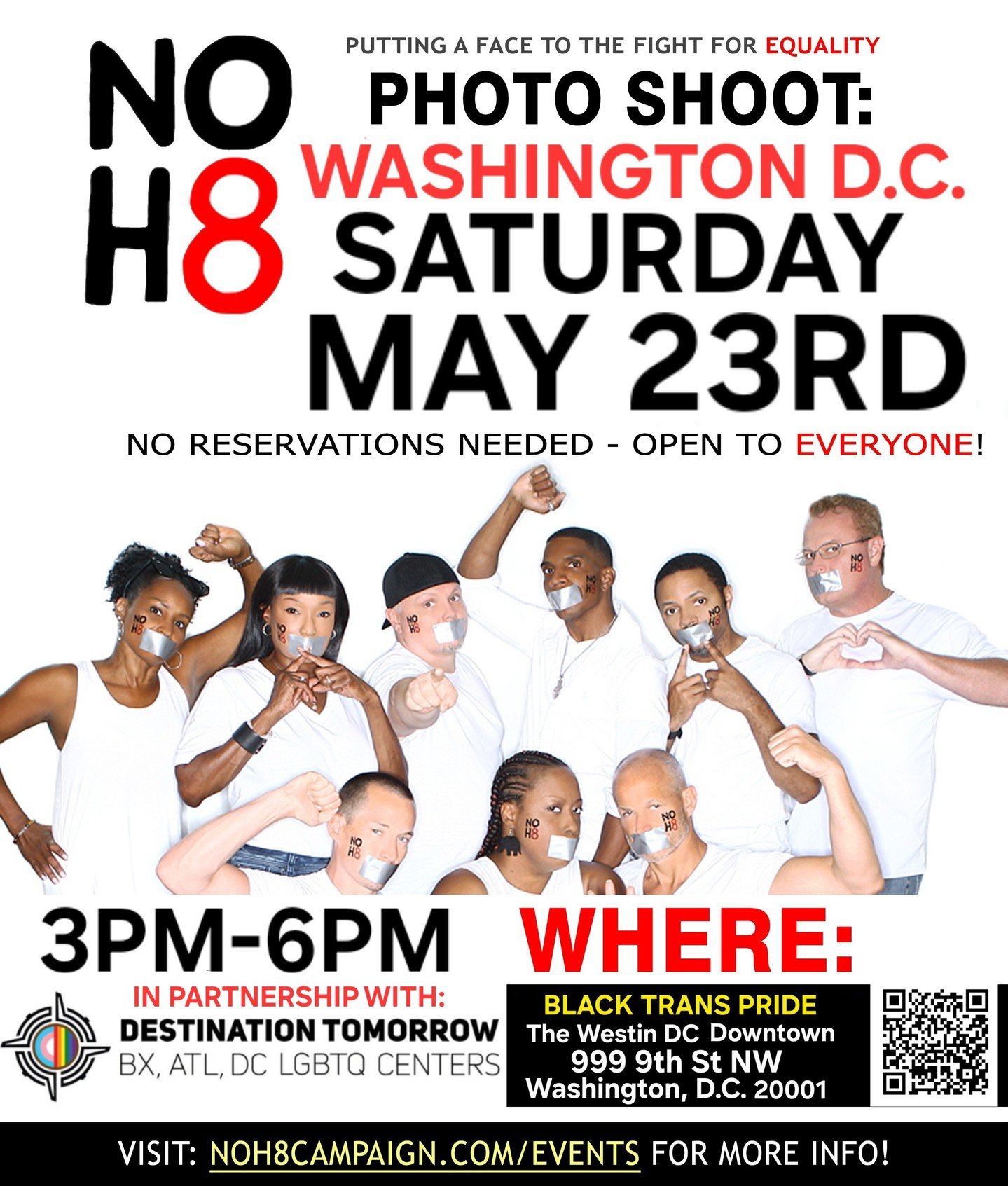 DC Black Pride 2026 is proud to welcome the NOH8 Campaign to Washington, D.C. for a powerful photo shoot experience during DC Black Trans Pride.⁠
⁠
This is more than a photo. It is a statement.⁠
⁠
Join us as we put a face to the fight for equality an