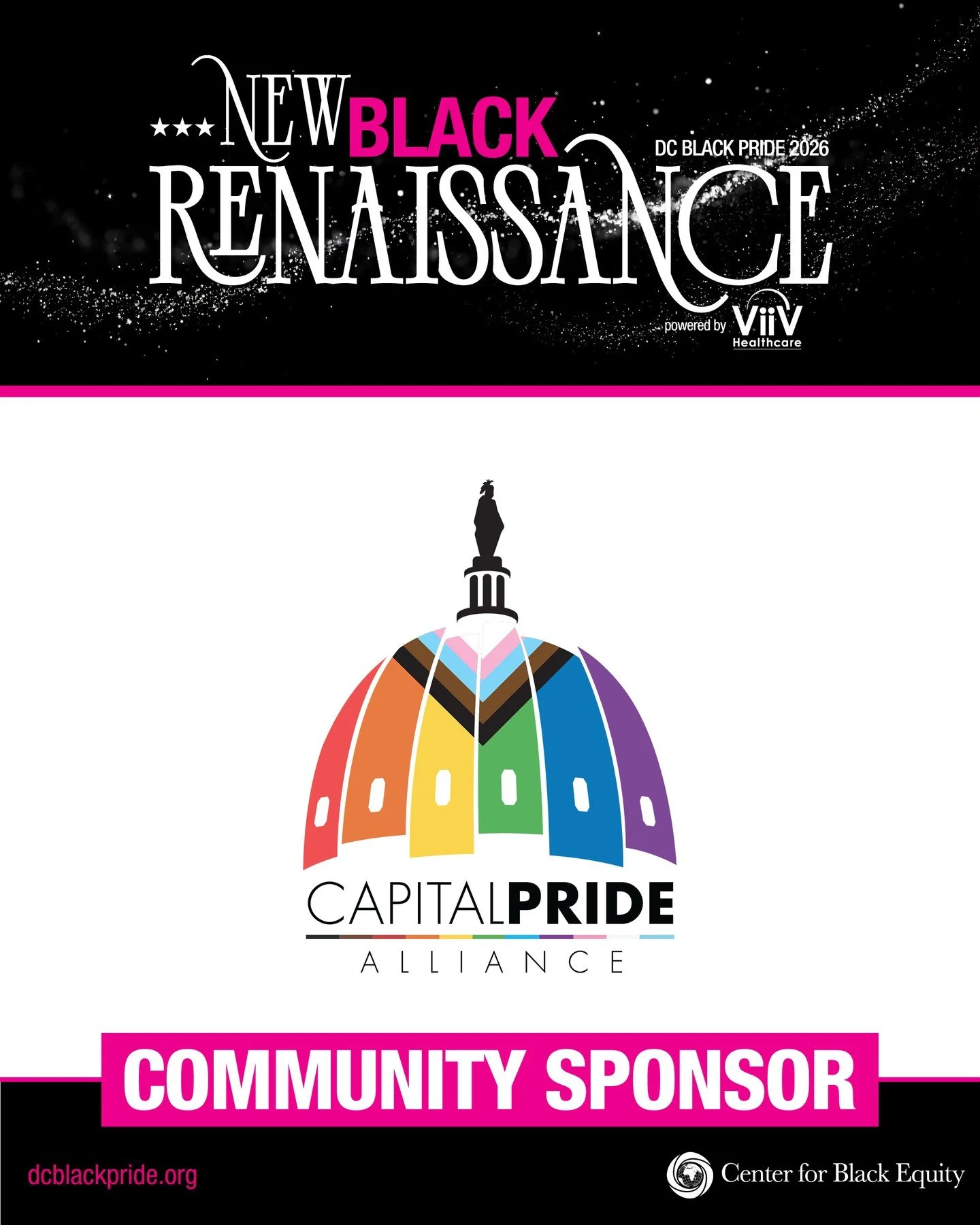 We are proud to recognize Capital Pride Alliance as a Community Sponsor of DC Black Pride 2026.⁠
⁠
Capital Pride Alliance&rsquo;s support reflects the power of partnership and the importance of building together across our LGBTQ+ community. As we con