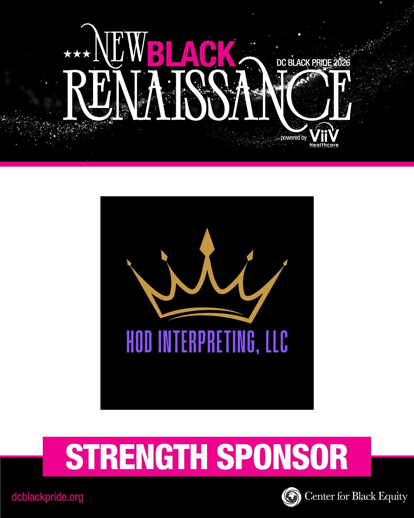 Tonight, accessibility is part of the celebration. 💜✨⁠
⁠
A heartfelt thank you to HOD Interpreting, LLC for serving as a Strength Sponsor and helping provide ASL services for tonight&rsquo;s DC Black Pride Pageant and the 10th Annual Unity Ball.⁠
⁠

