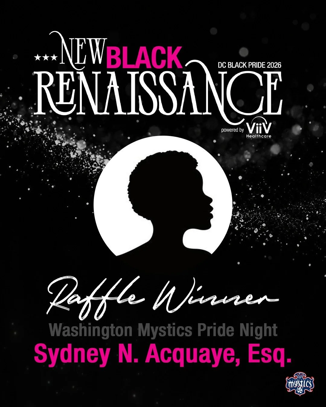 Congratulations to Sydney N. Acquaye, Esq. &mdash; our raffle winner for 2 tickets to the Washington Mystics Pride Night Game! 🎉🏀🌈⁠
⁠
Thank you for being part of DC Black Pride 2026: New Black Renaissance and for supporting the movement that keeps