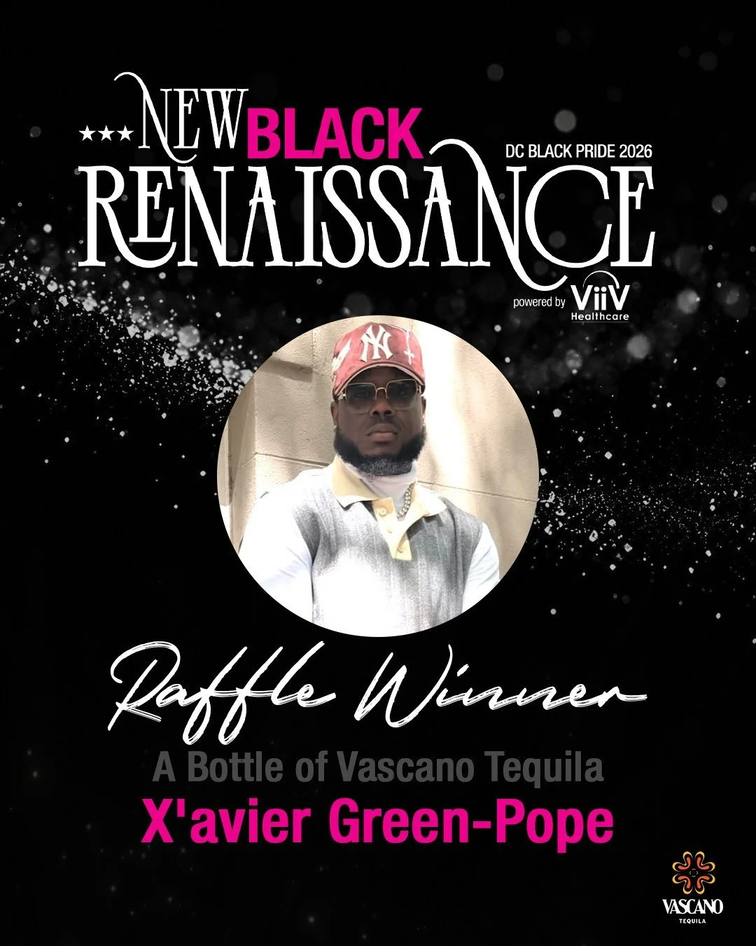Congratulations to X&rsquo;avier Green-Pope &mdash; our raffle winner for a bottle of Vascano Tequila! 🎉✨⁠
⁠
We are proud to celebrate Vascano Tequila, a DC-based, Black-owned, and LGBTQ-owned brand, as the Official Tequila of DC Black Pride 2026: N