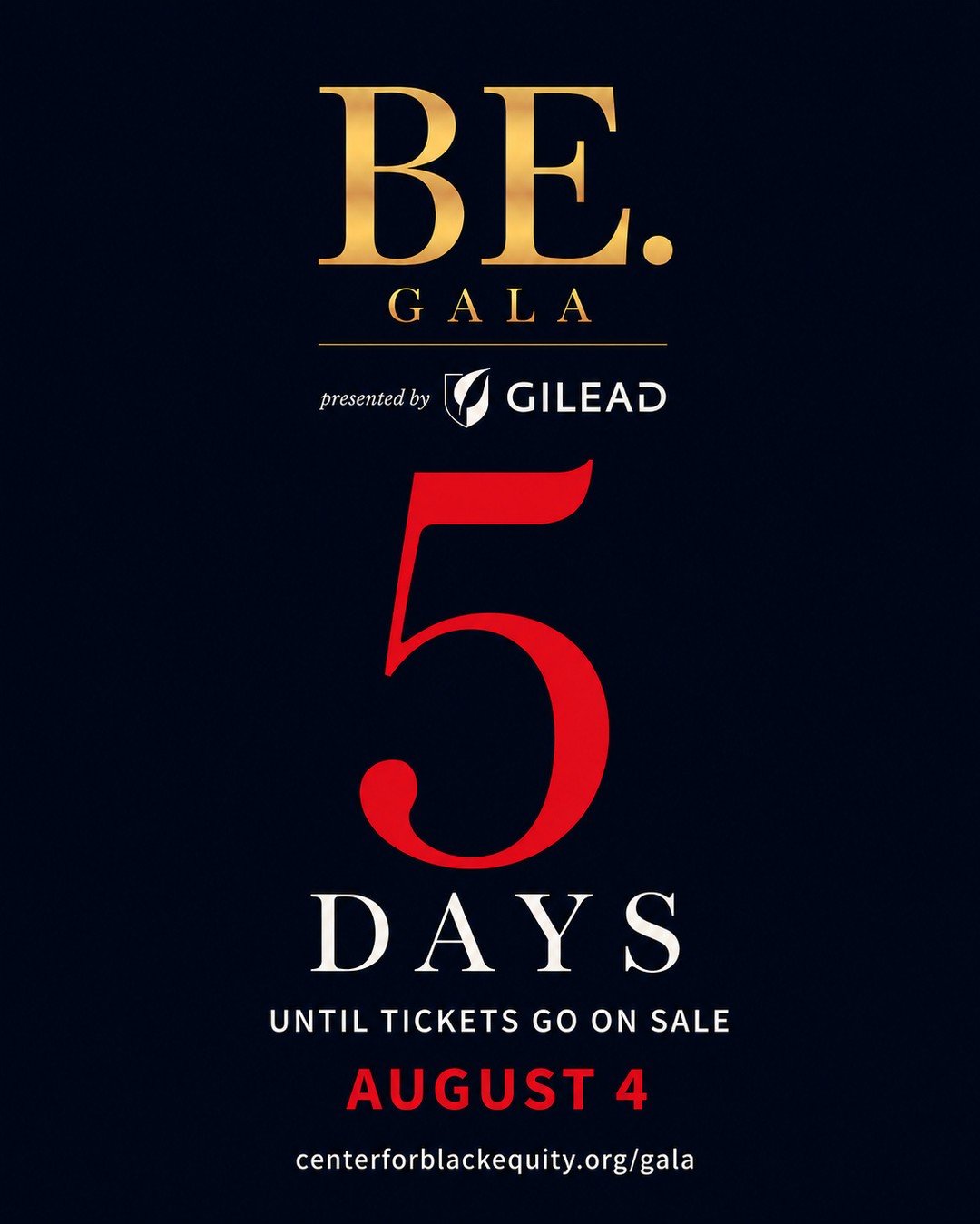 The countdown begins. In just 5 days, tickets for the 2026 BE. Gala go on sale.⁠
⁠
Join the Center for Black Equity on October 3, 2026, for an unforgettable evening celebrating Black LGBTQ+ leadership, culture, advocacy, and impact.⁠
⁠
Tickets go on 