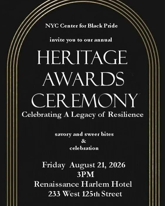 Grateful to be recognized by the NYC Center for Black Pride as one of this year&rsquo;s Change Makers at the Heritage Awards Ceremony.

Black Pride has always been about more than celebration. It is about community, visibility, service, resilience, a