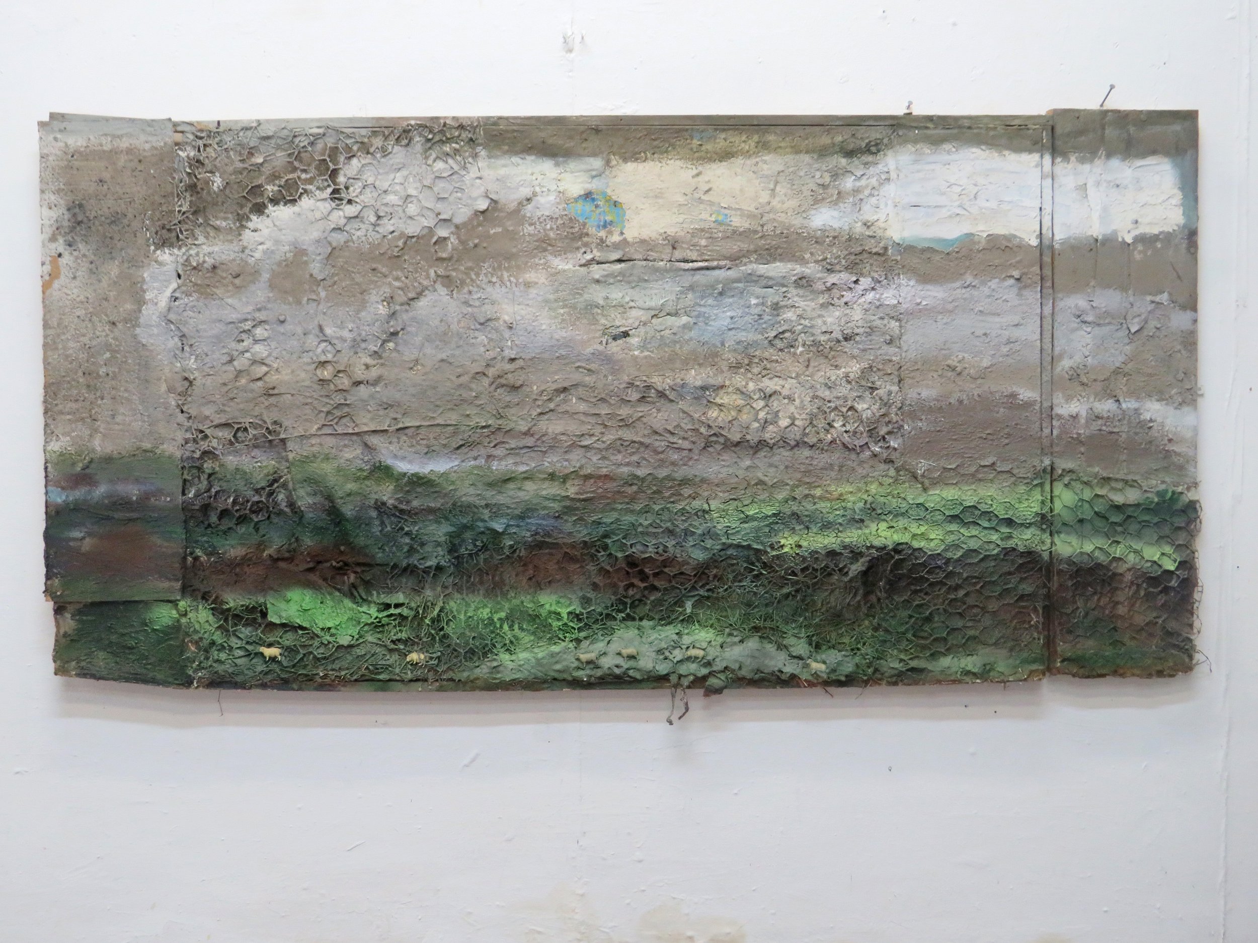 Summer, Green Wilderness and Lost Sheep 106 x 210 cms