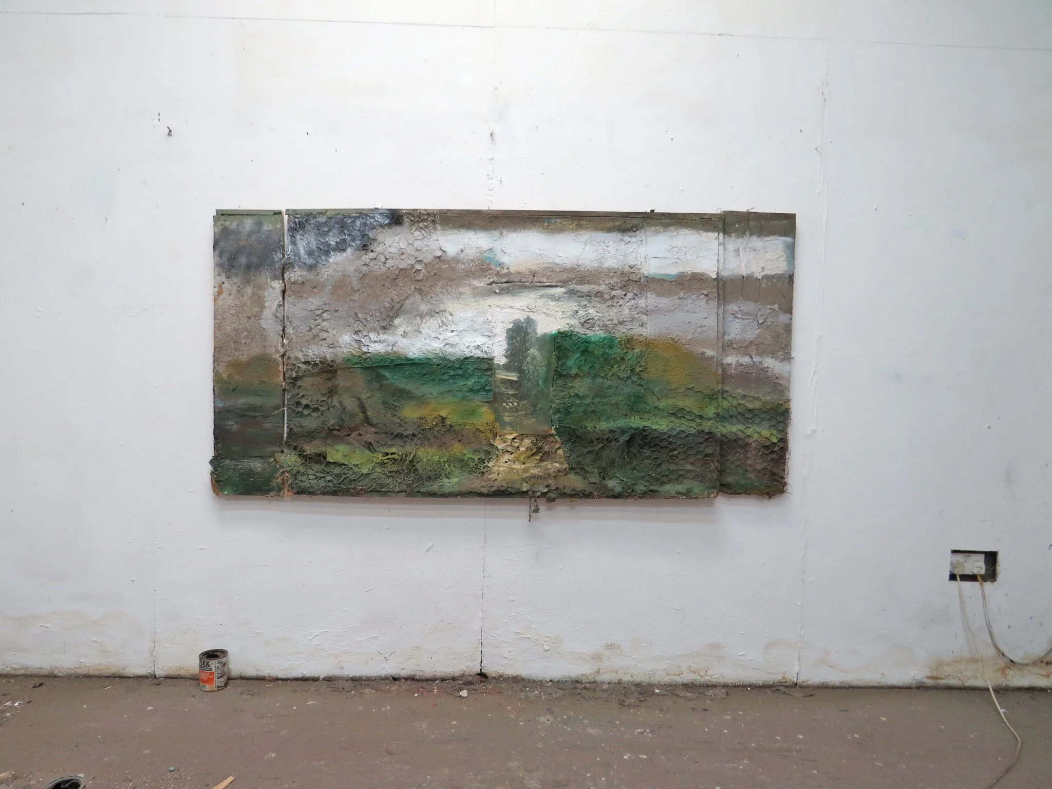 Memory of Woods, disused Railway line and John Constables Corn Field 103 x 212 cms